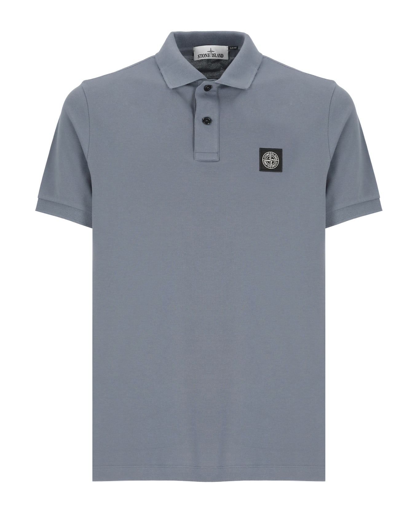 Stone Island Short Sleeve Slim Fit Polo Shirt - Blue