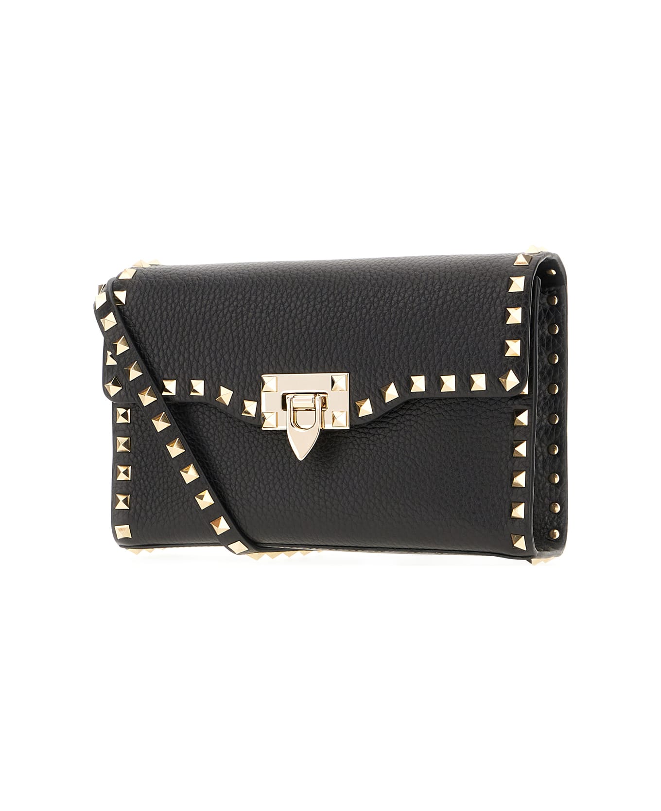 Valentino Garavani Black Leather Rockstud Shoulder Bag - NERO ショルダーバッグ