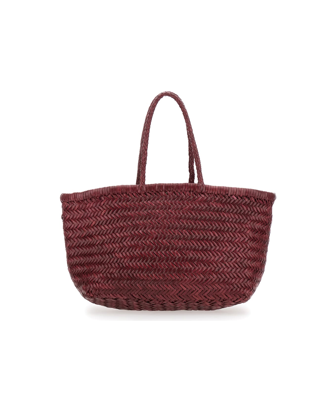 Dragon Diffusion 
bamboo Triple Jump
 Bordeaux Tote Bag In Woven Leather Woma - Bordeaux