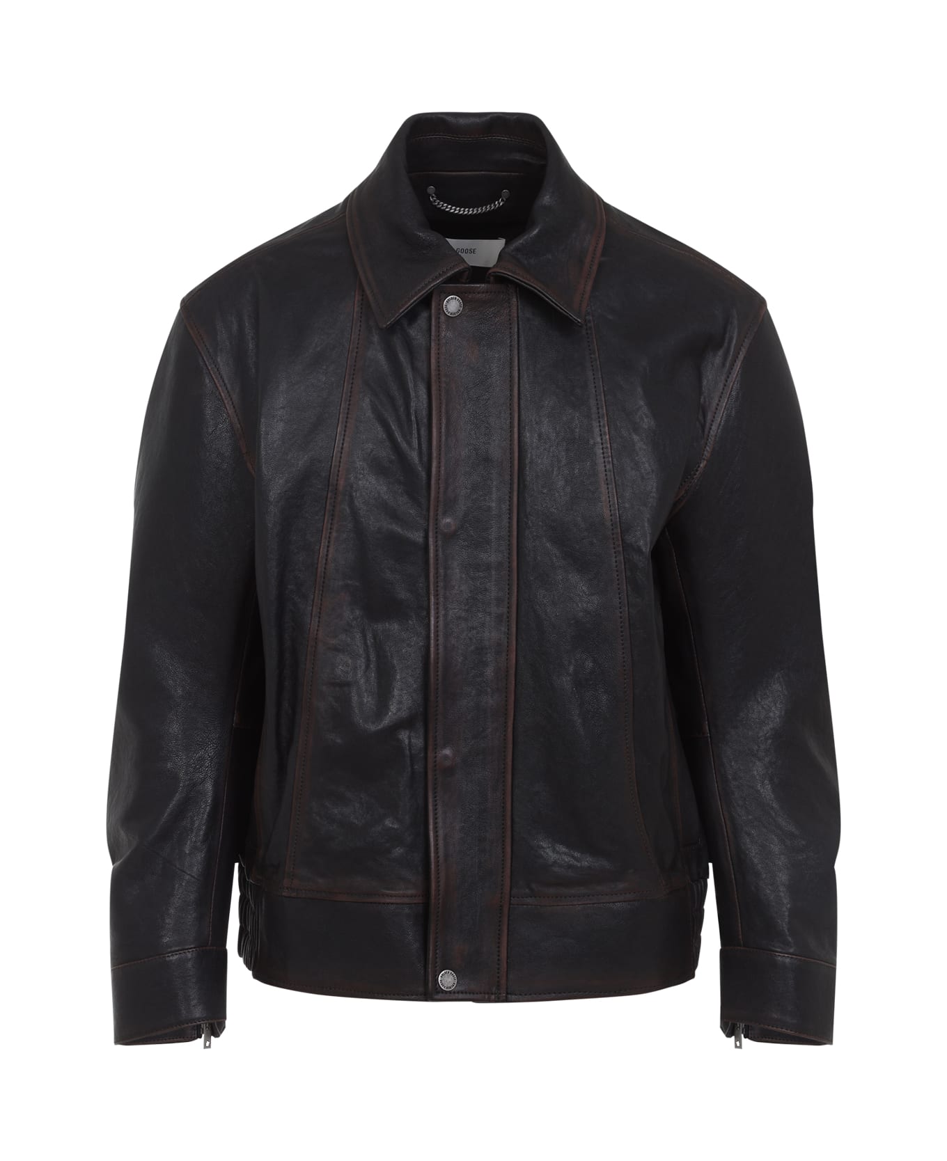 Golden Goose Prince Nappa Leather Bomber Jacket - Port Royale