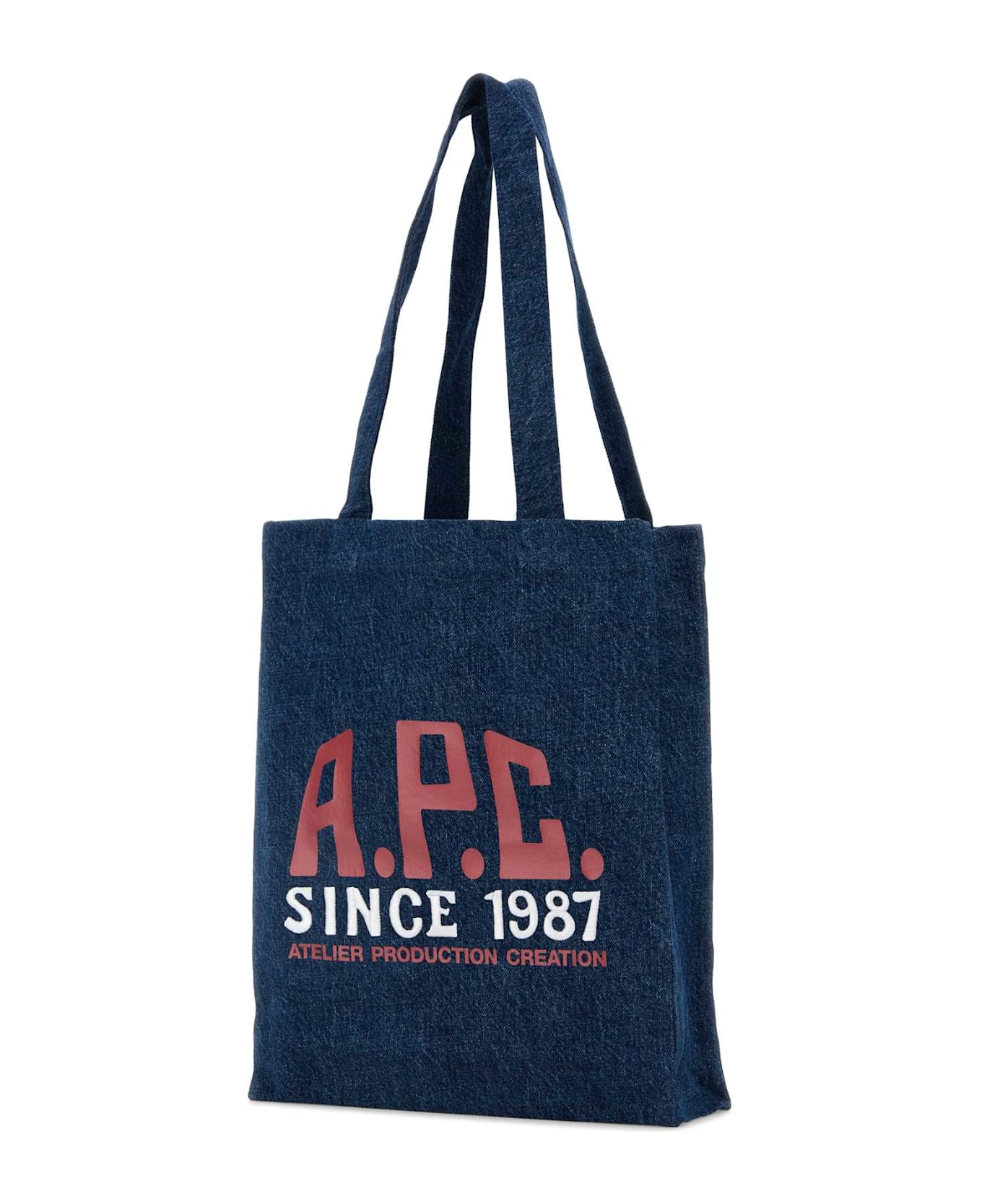 A.P.C. Denim Lou Shopping Bag - INDIGODELAVE