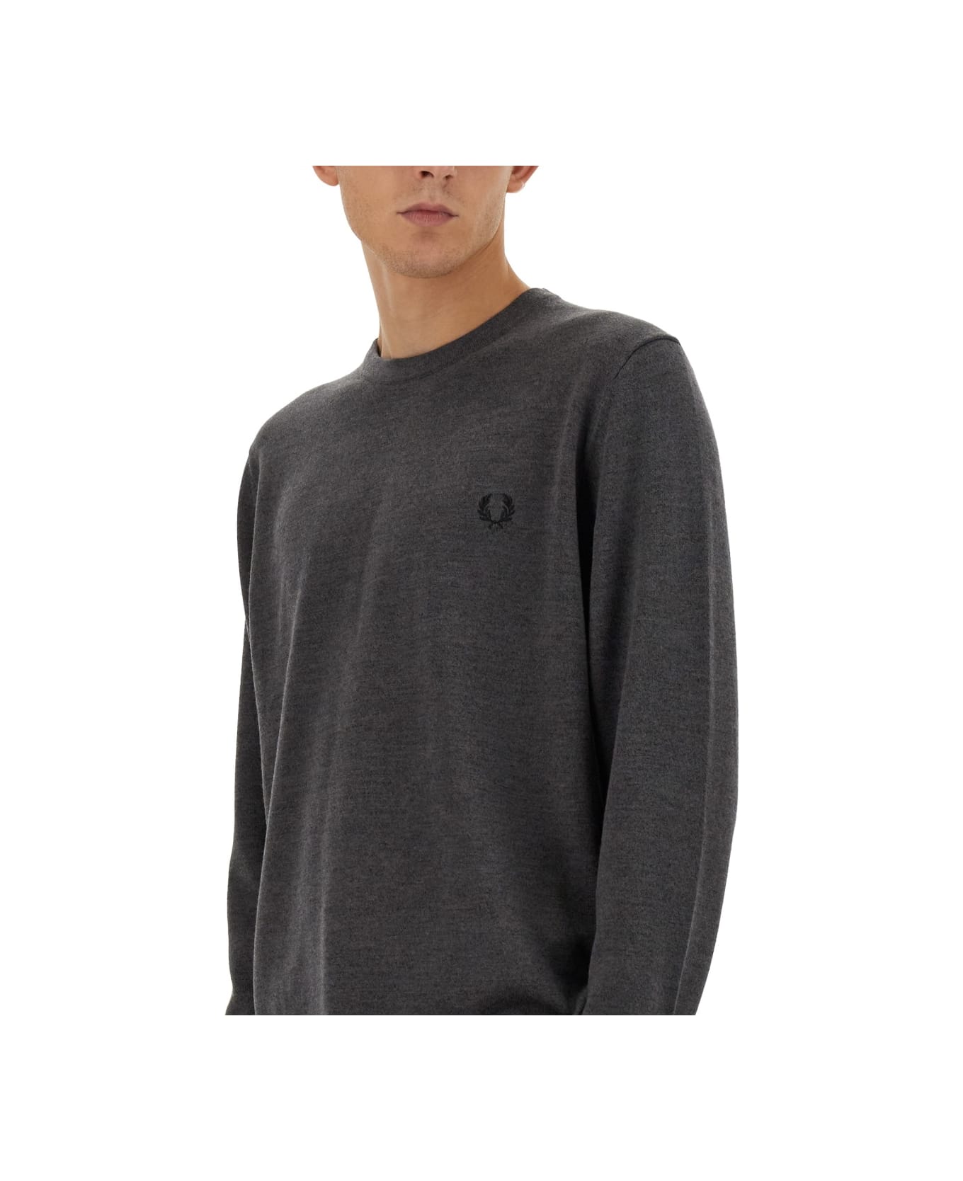 Fred Perry Jersey With Logo - GREY フリース