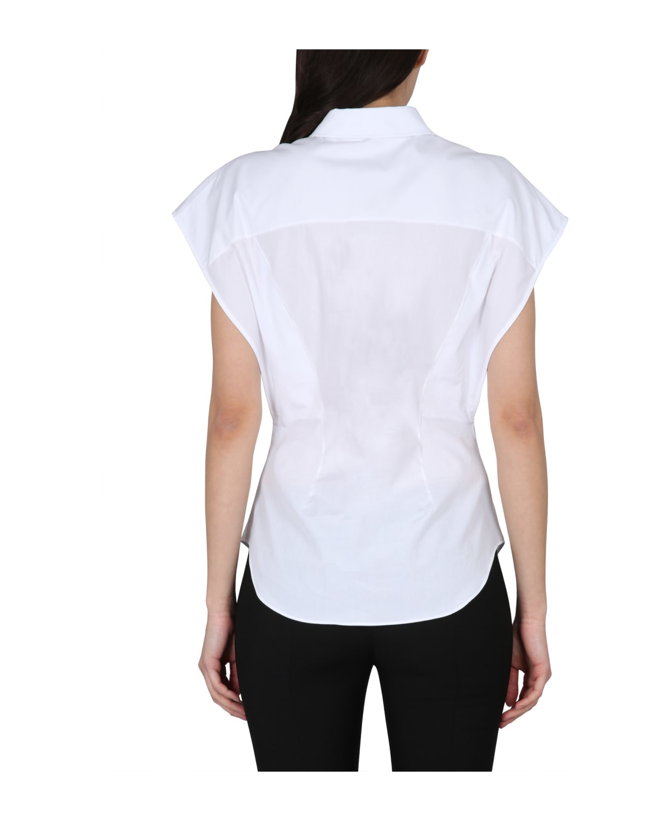Alexander McQueen Short-sleeved Cotton Shirt - White