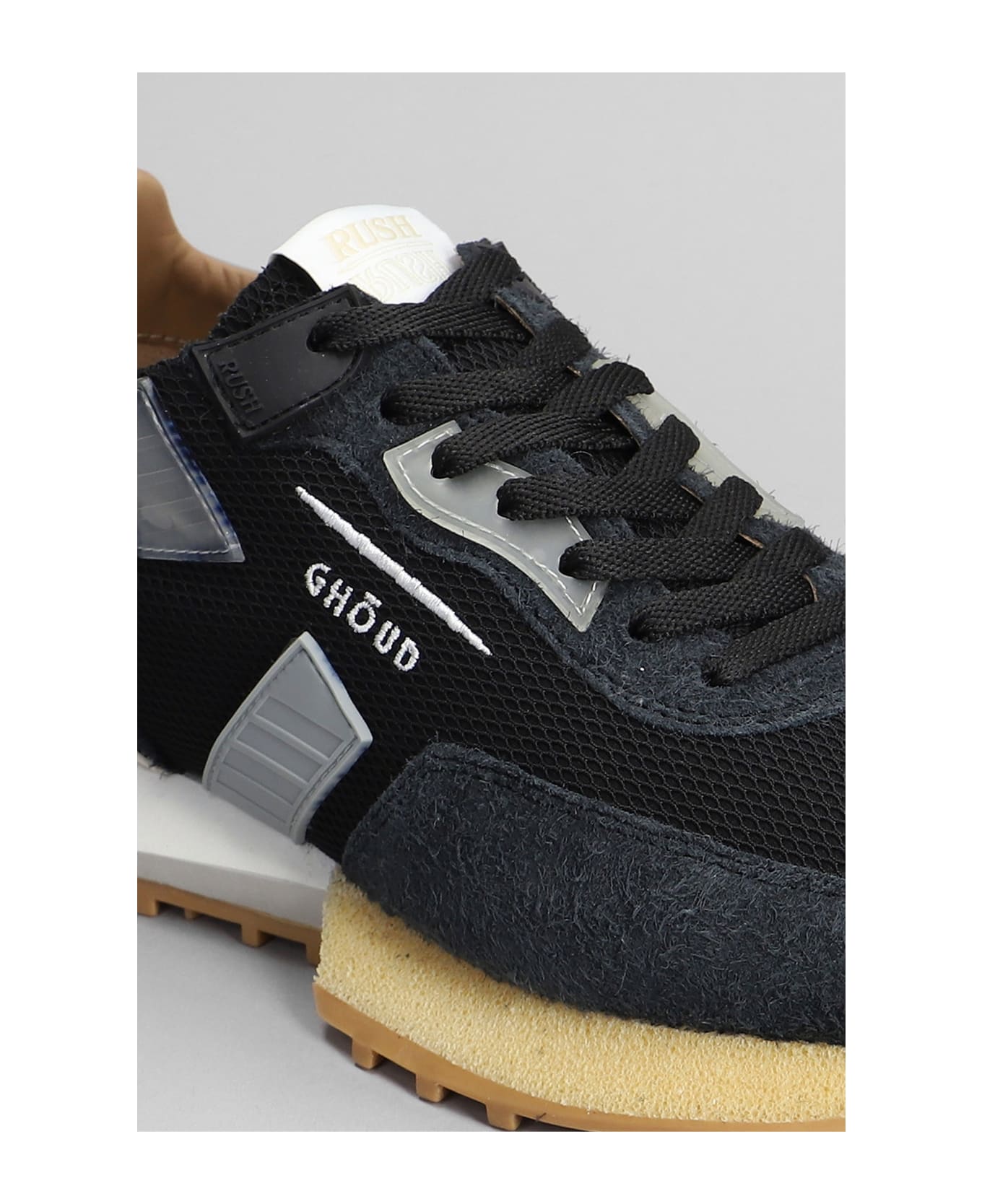 GHOUD Rush Groove Sneakers In Black Suede And Fabric - Black