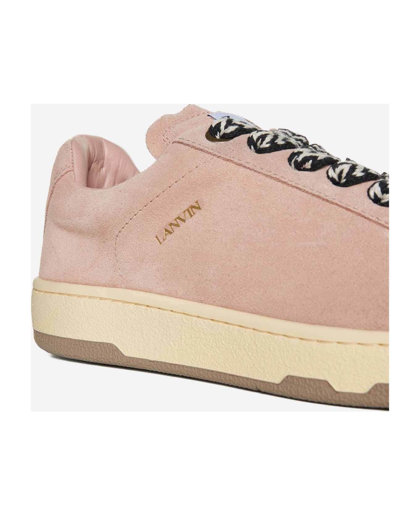 Lanvin Lite Curb Low-top Suede Sneakers - Pale Pink スニーカー