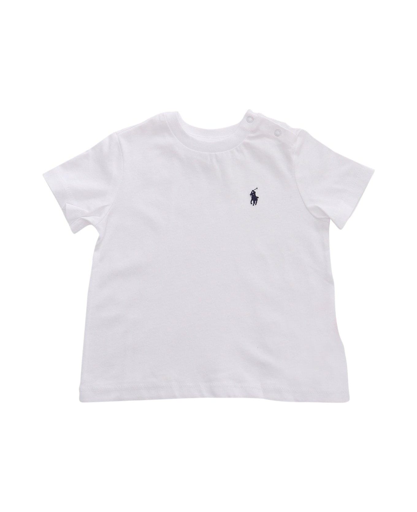 Polo Ralph Lauren Logo Embroidered Crewneck T-shirt - White