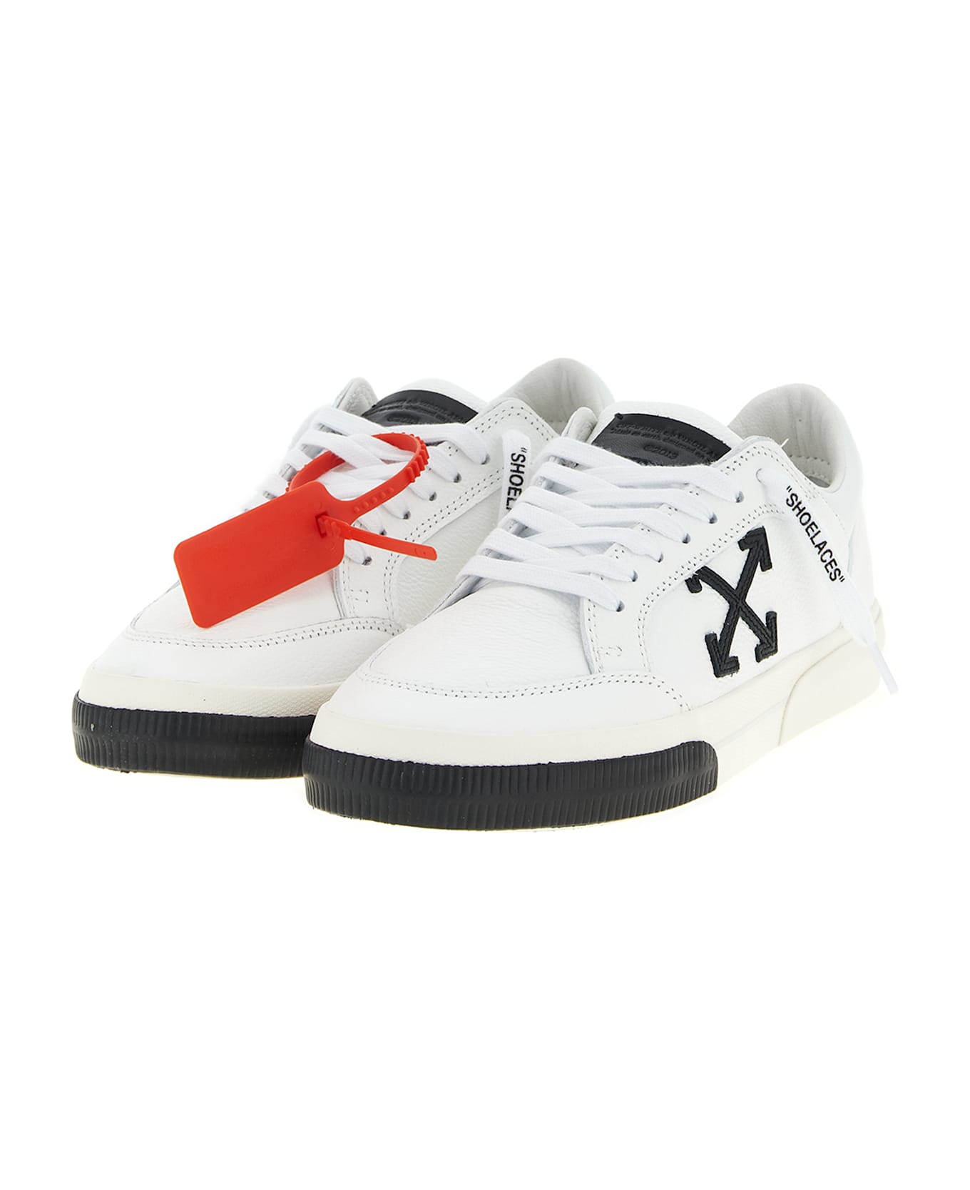 Off-White 'new Low Vulcanized Leather' Sneakers - White/Black