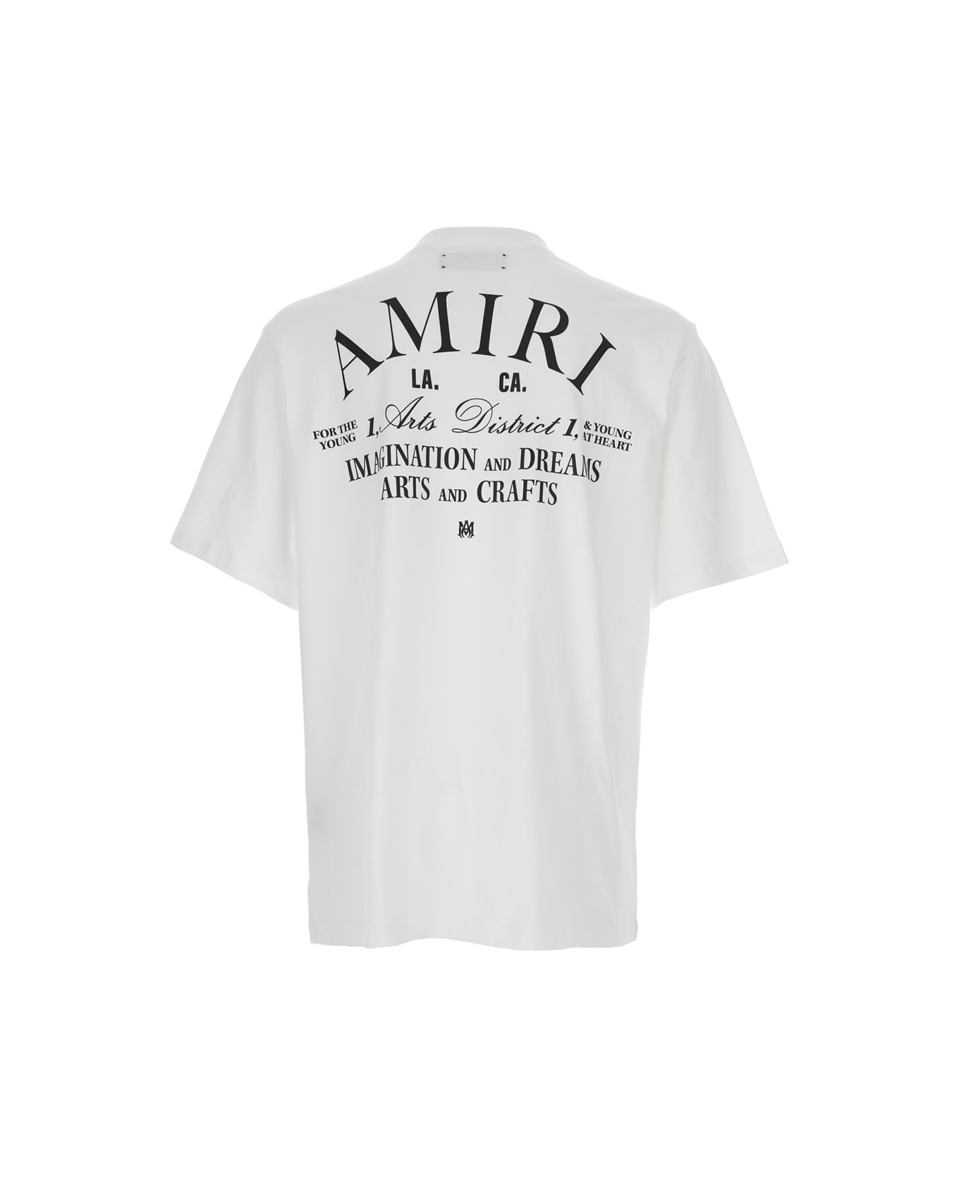 AMIRI White Crewneck T-shirt With Logo Lettering On Front And Rear In Cotton Man - White