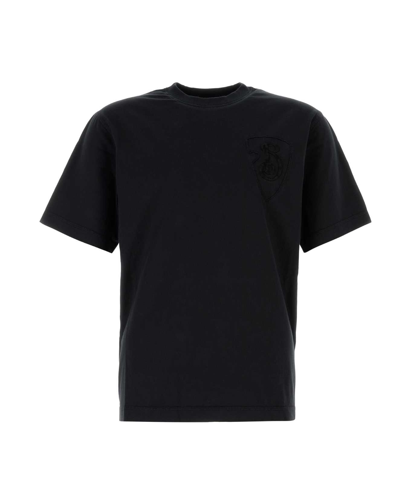 Burberry Black Cotton T-shirt - COAL