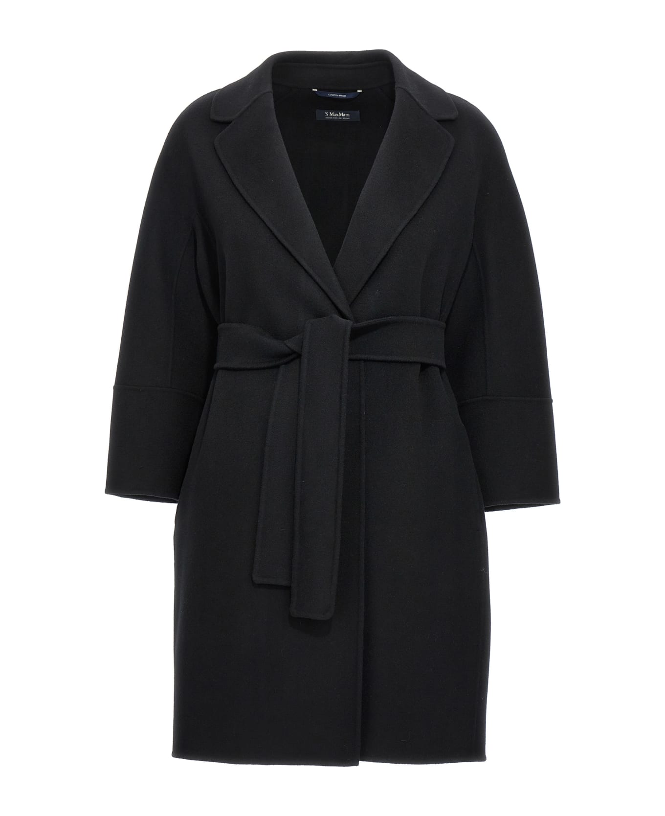 'S Max Mara 'arona' Coat - Black  