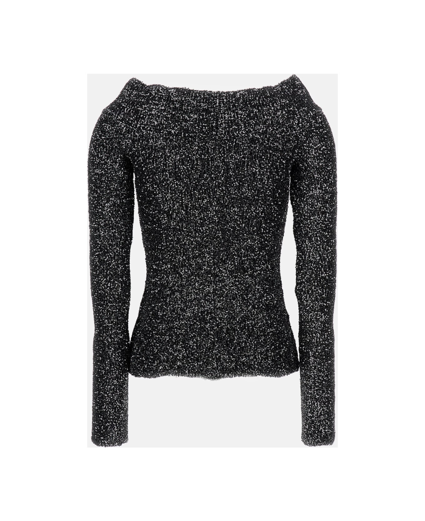 Stella McCartney Long-sleeve Sparklinh Top With Sequins - Black