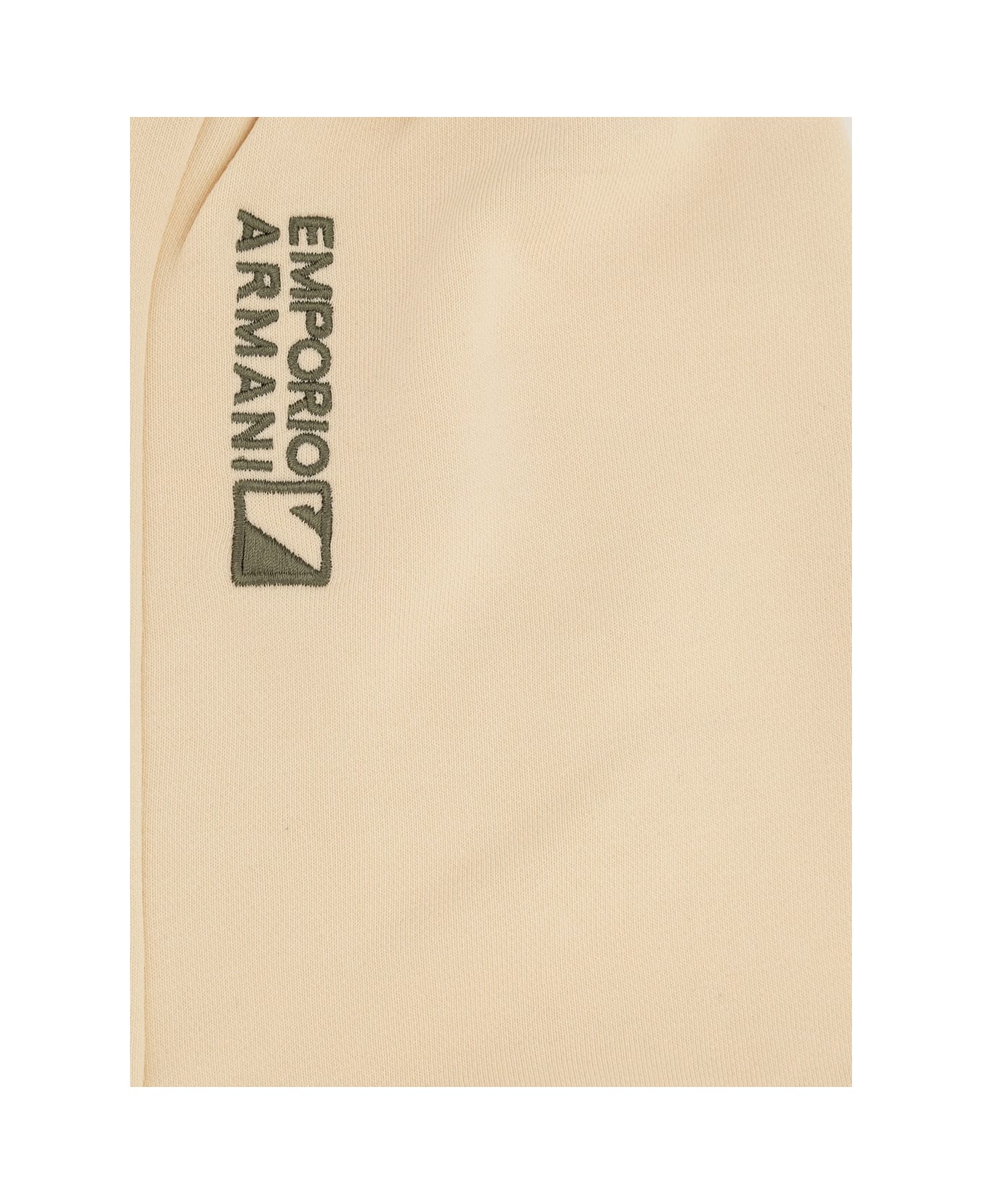 Emporio Armani Beige Trackpants With Mesh Pockets And Logo In Cotton Blend Boy - Beige
