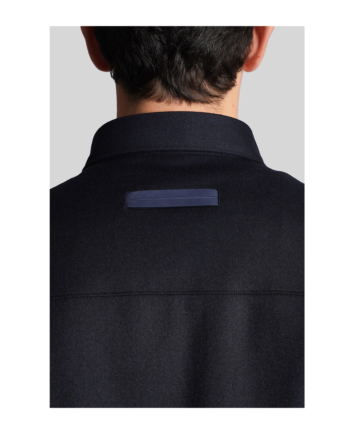 Zegna Casual Jacket In Blue Wool - blue