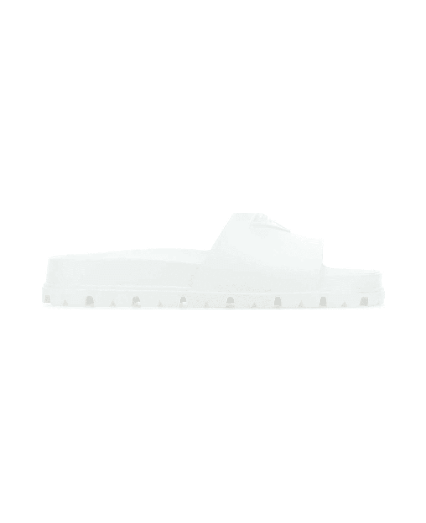 Prada White Rubber Slippers - F0009