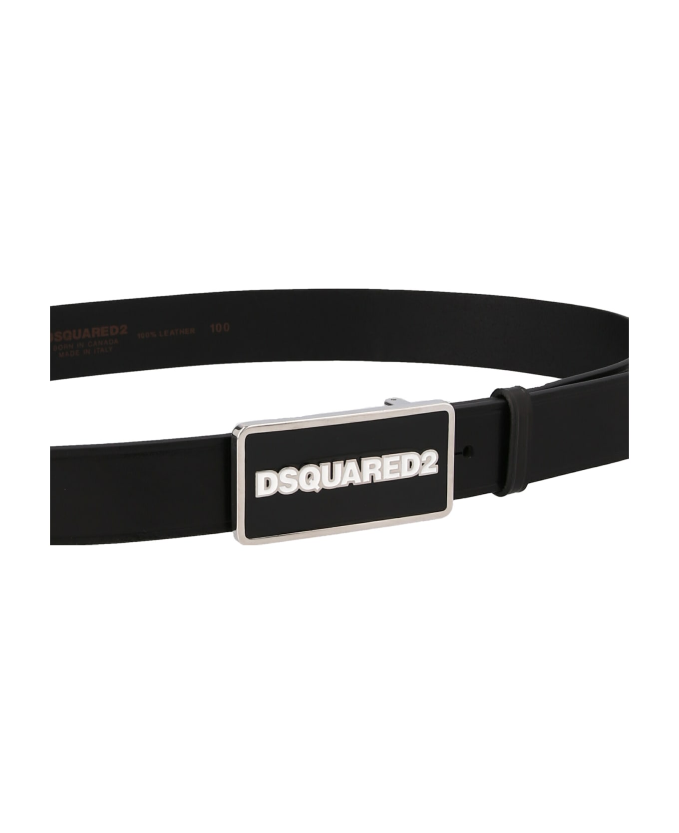 Dsquared2 Logo Plaque Belt - Black  