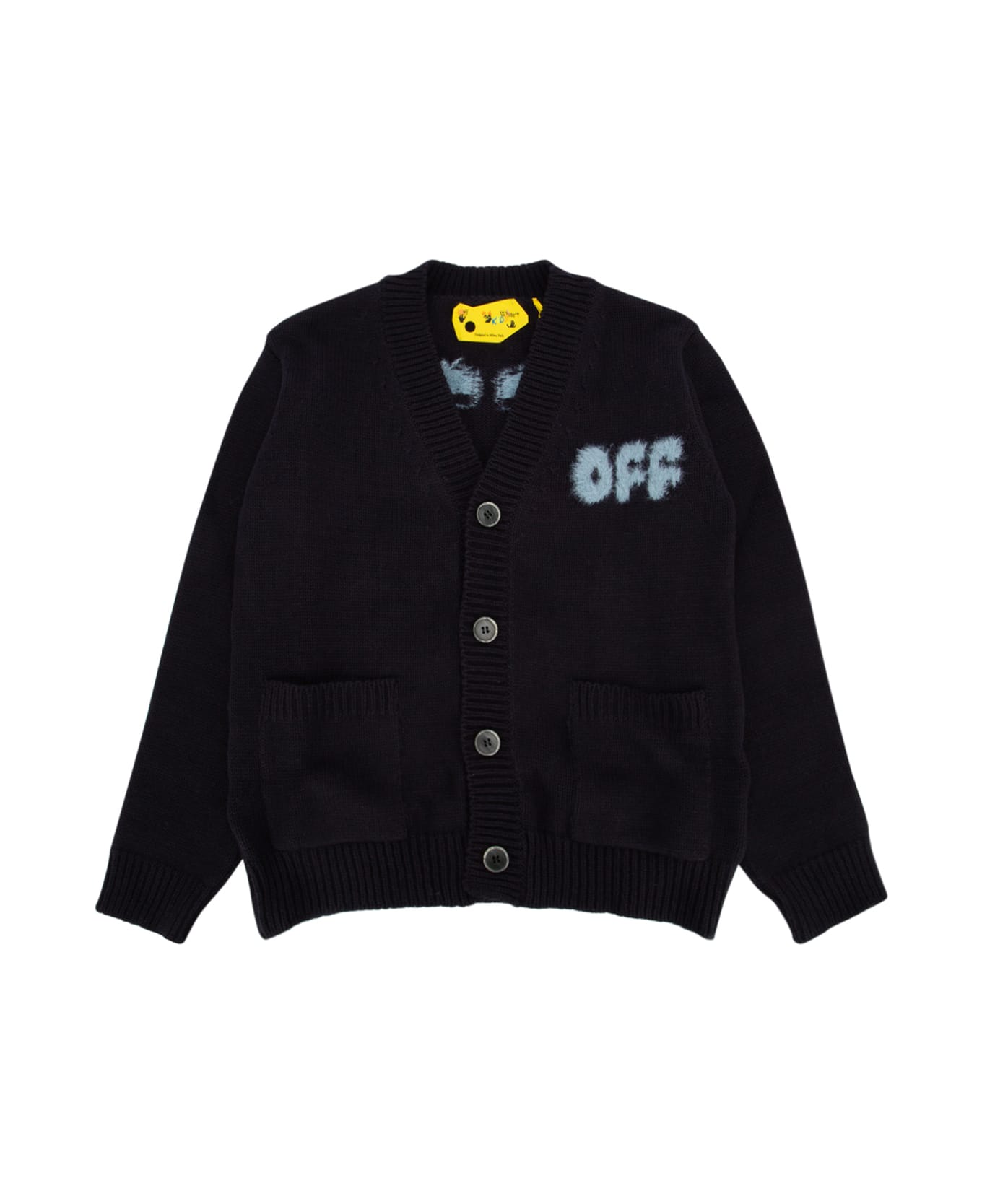 Off-White Arrow Chunky Knit Cardigan Black Light - BLACKLI