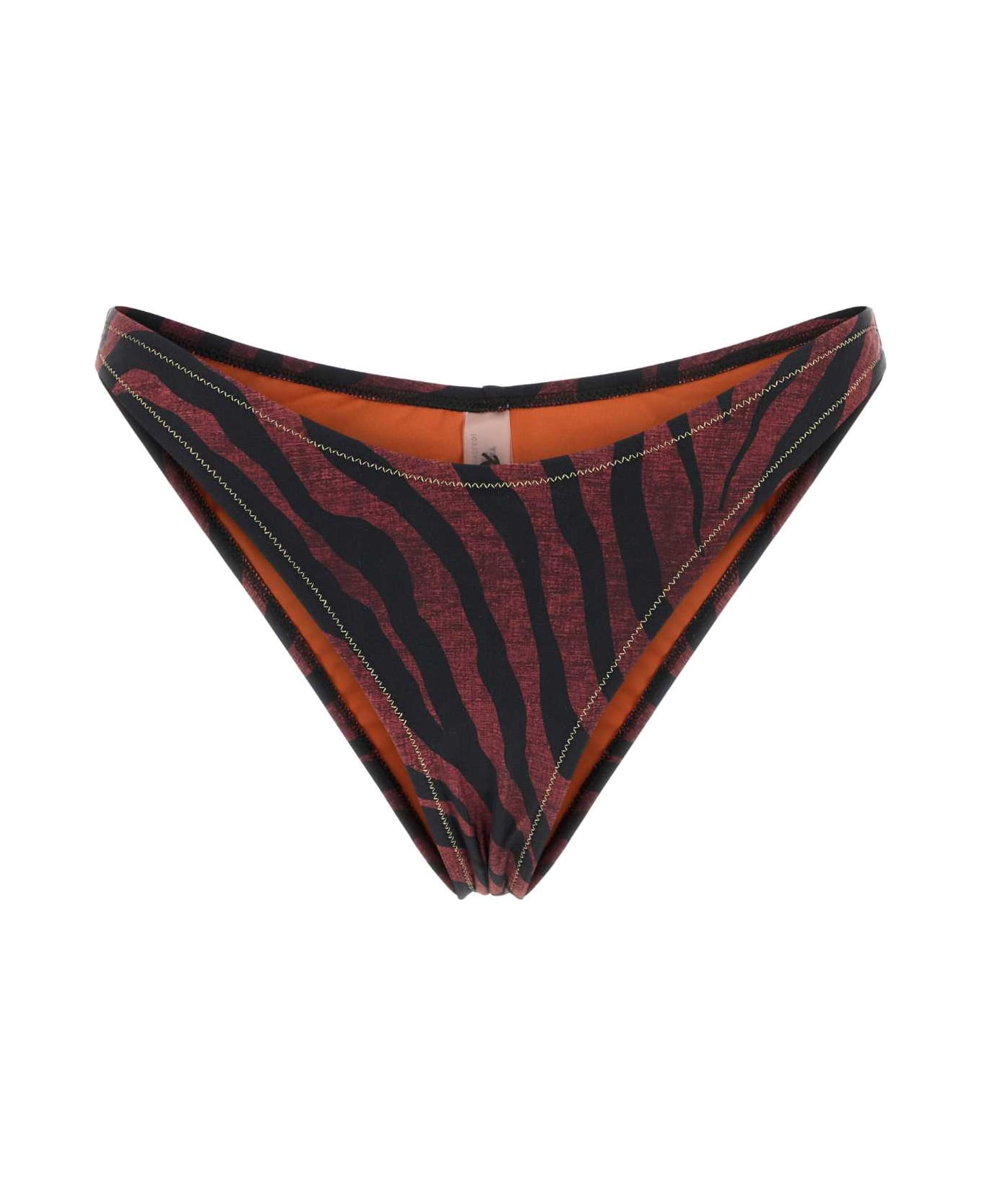 Reina Olga Printed Stretch Nylon Brigitte Bikini Bottom - BROWNTIGER