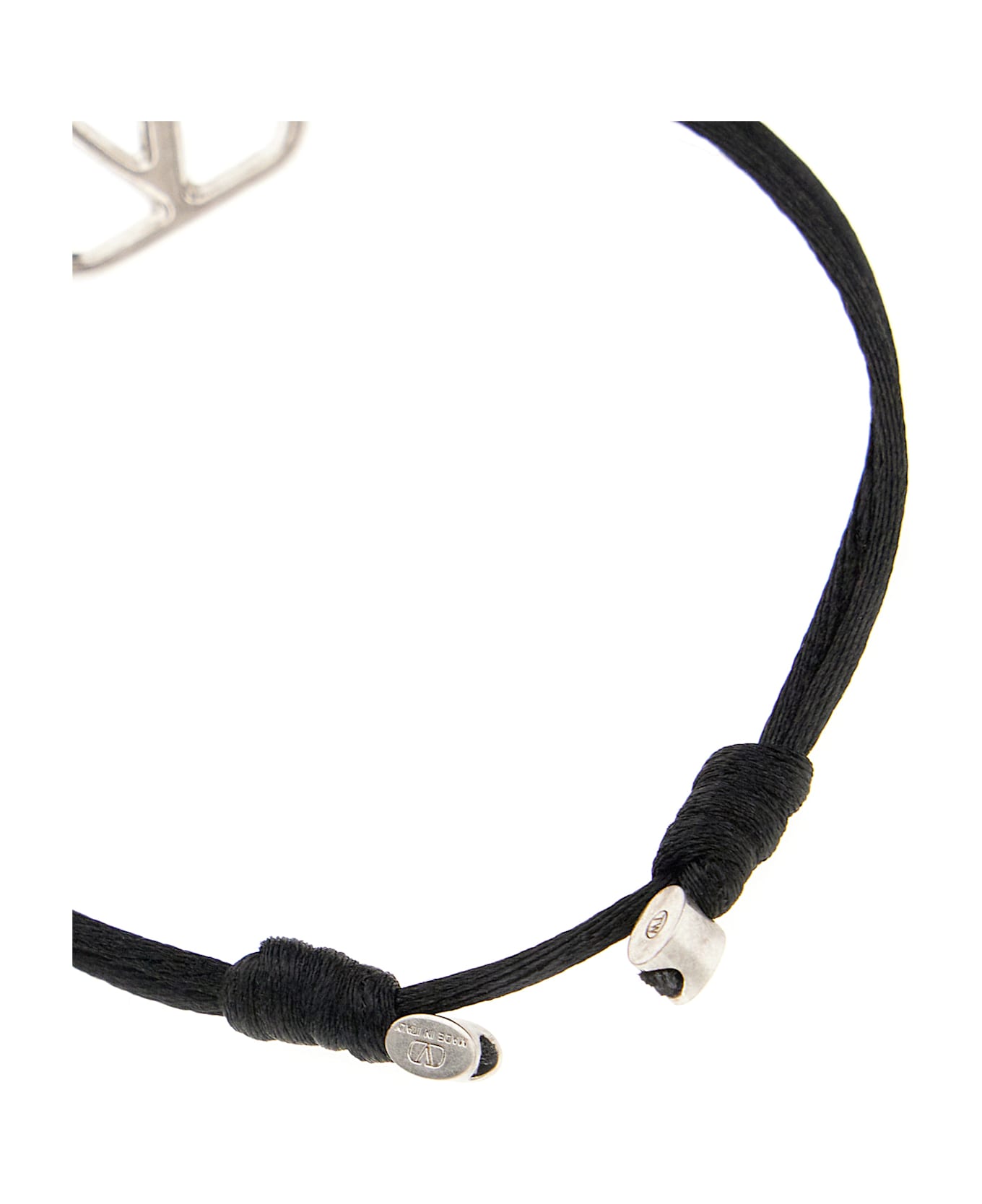 Valentino Garavani Black Cotton Vlogo Signature Bracelet - NERO