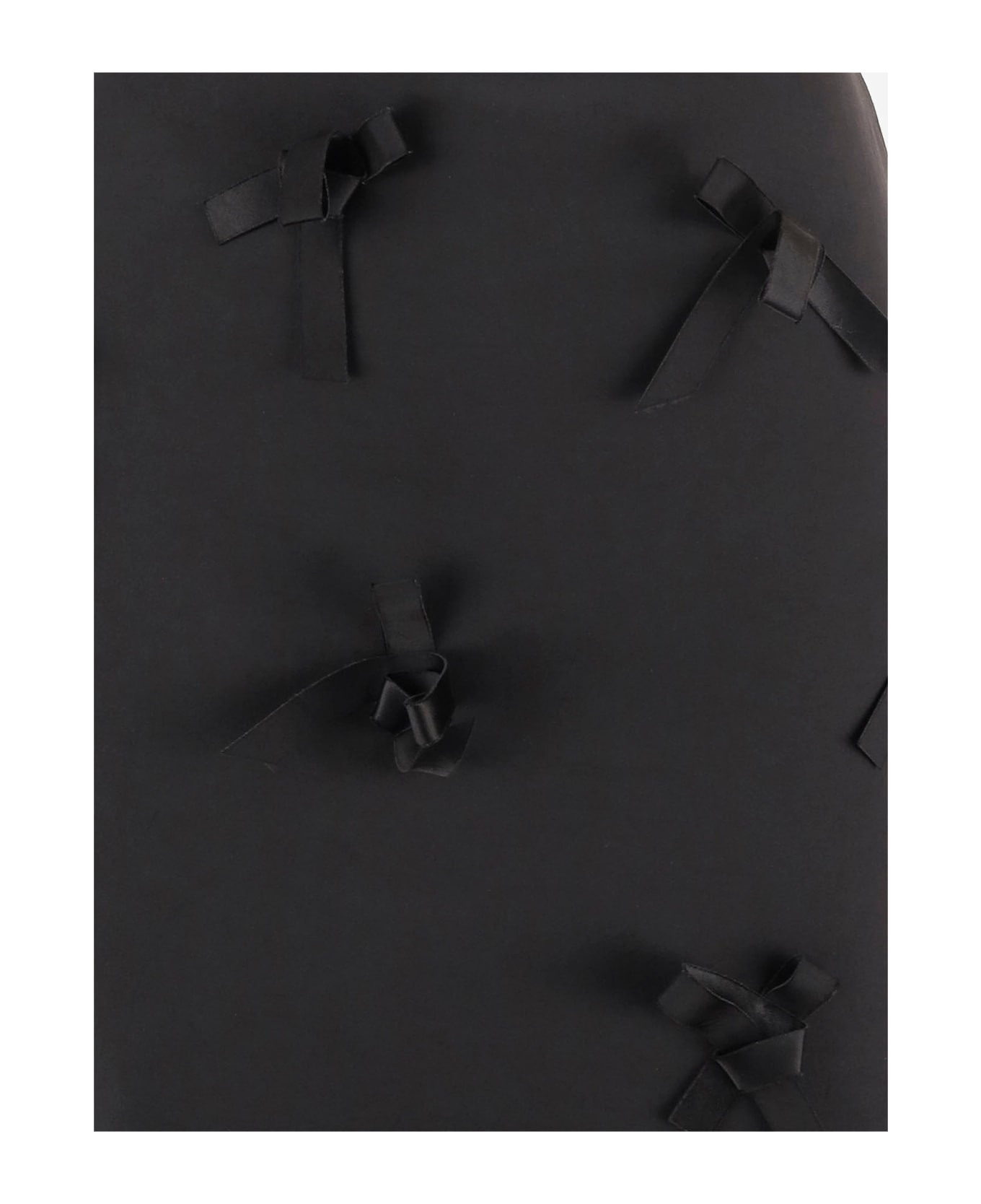 Jil Sander Satin Skirt With Embroidered Bows - Black
