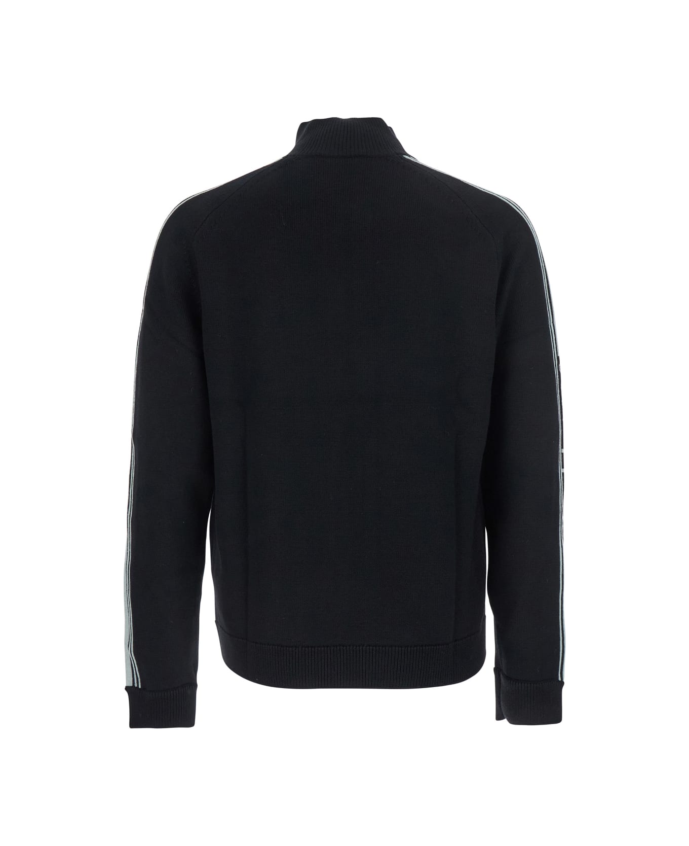Casablanca Black High Neck Sweatshirt With Logo Patch On The Front In Wool Man - Black