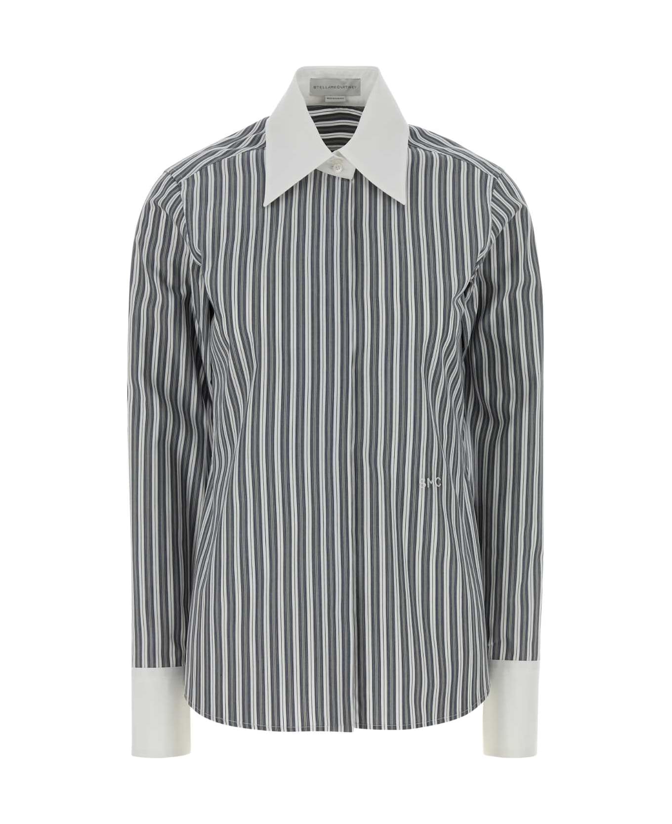 Stella McCartney Embroidered Poplin Shirt - GREYWHITE