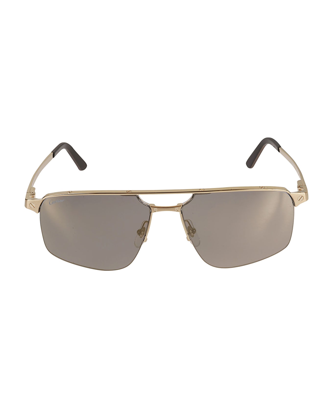 Cartier Eyewear Aviator Square Sunglasses - Gold/Bronze