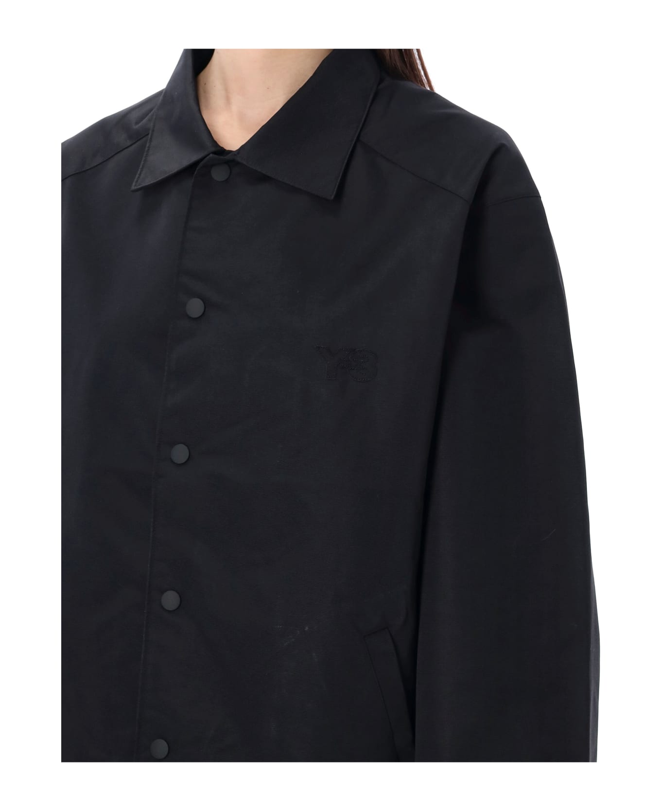 Y-3 Graphic Print Shirt Jaket - BLACK
