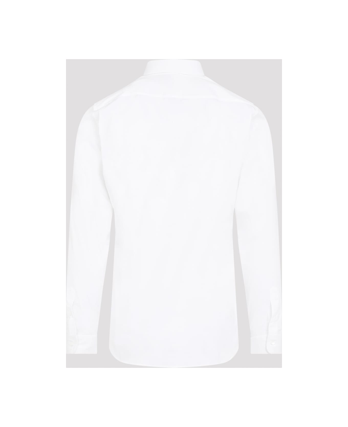 White Stretch Poplin Shirt - Thumbnail 5