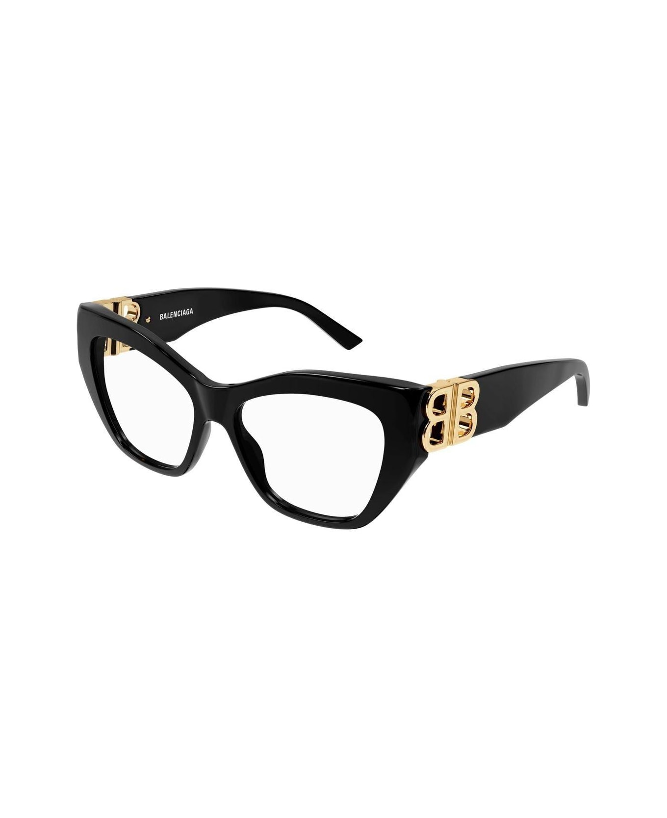 Balenciaga Eyewear Cat-eye Frame Glasses - 001 black black transpare