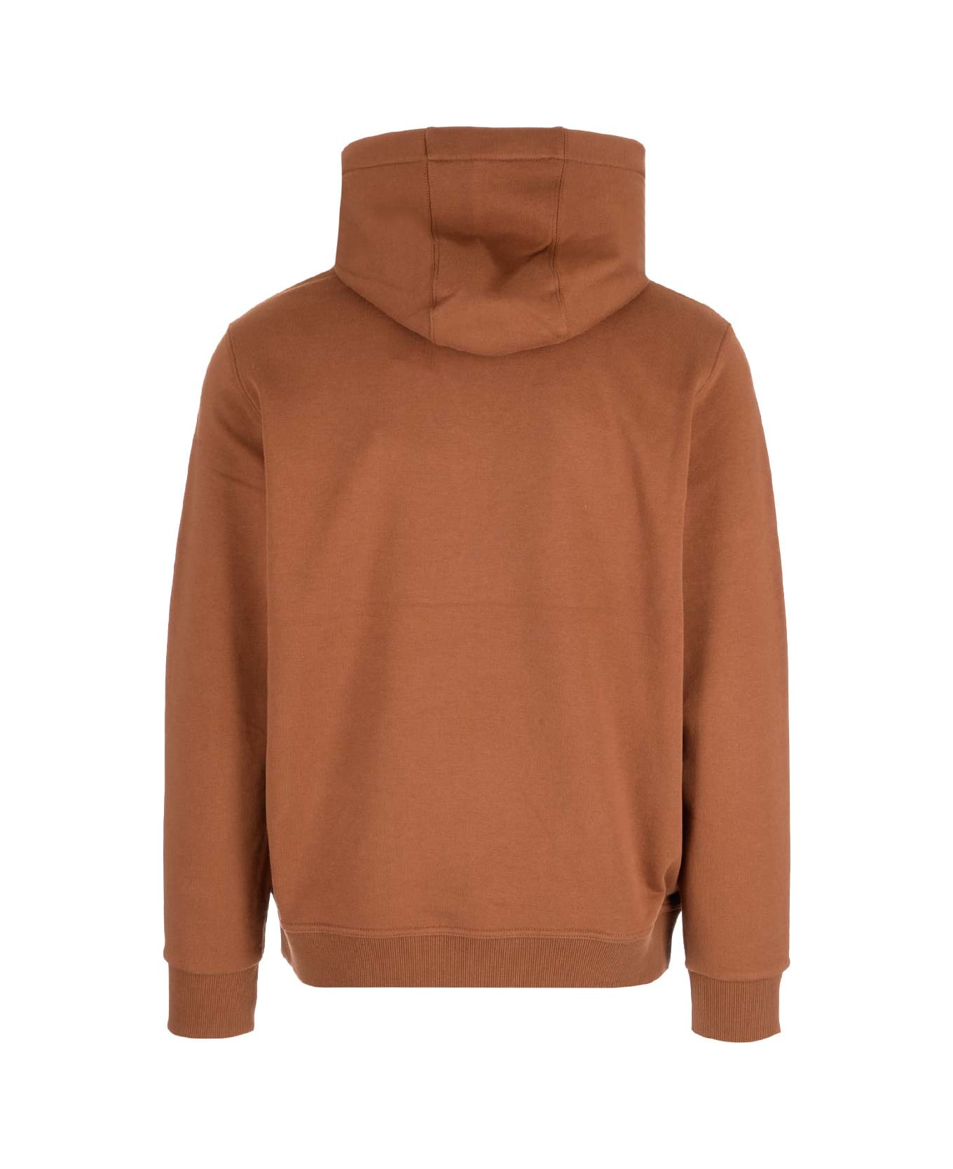 Burberry Brown Hoodie With Embroidered Logo - Brown