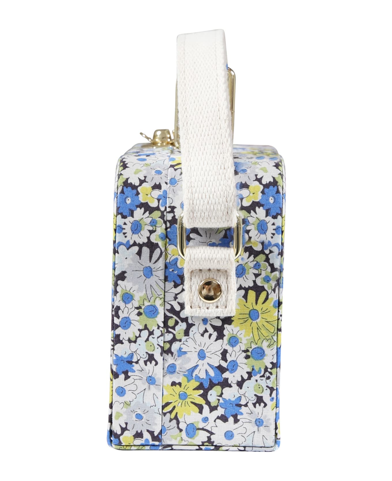 Bonpoint Light Blue Bag For Girl With Floral Pattern - Light Blue アクセサリー＆ギフト