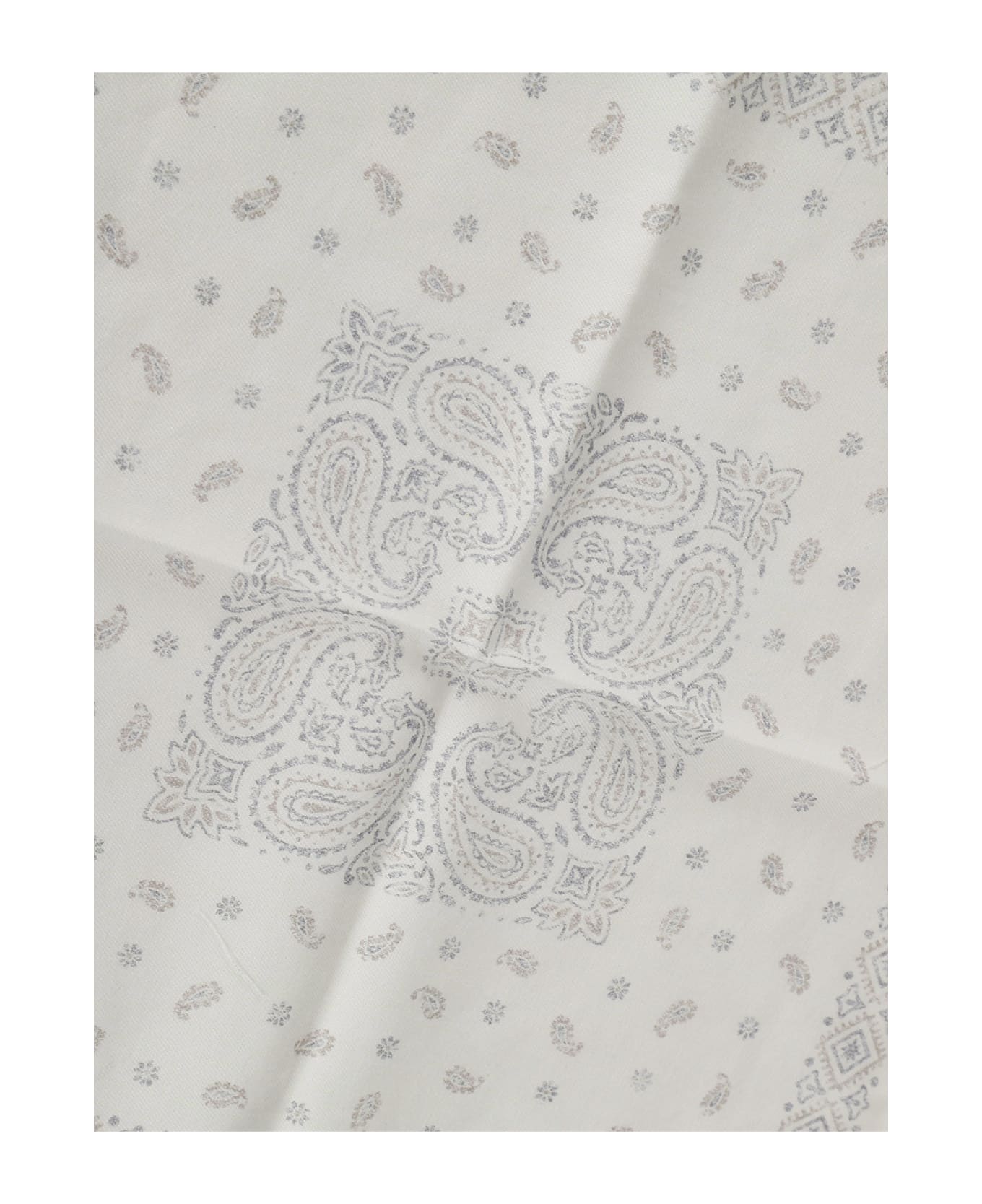 Eleventy Paisley Print Handkerchief - Ivory
