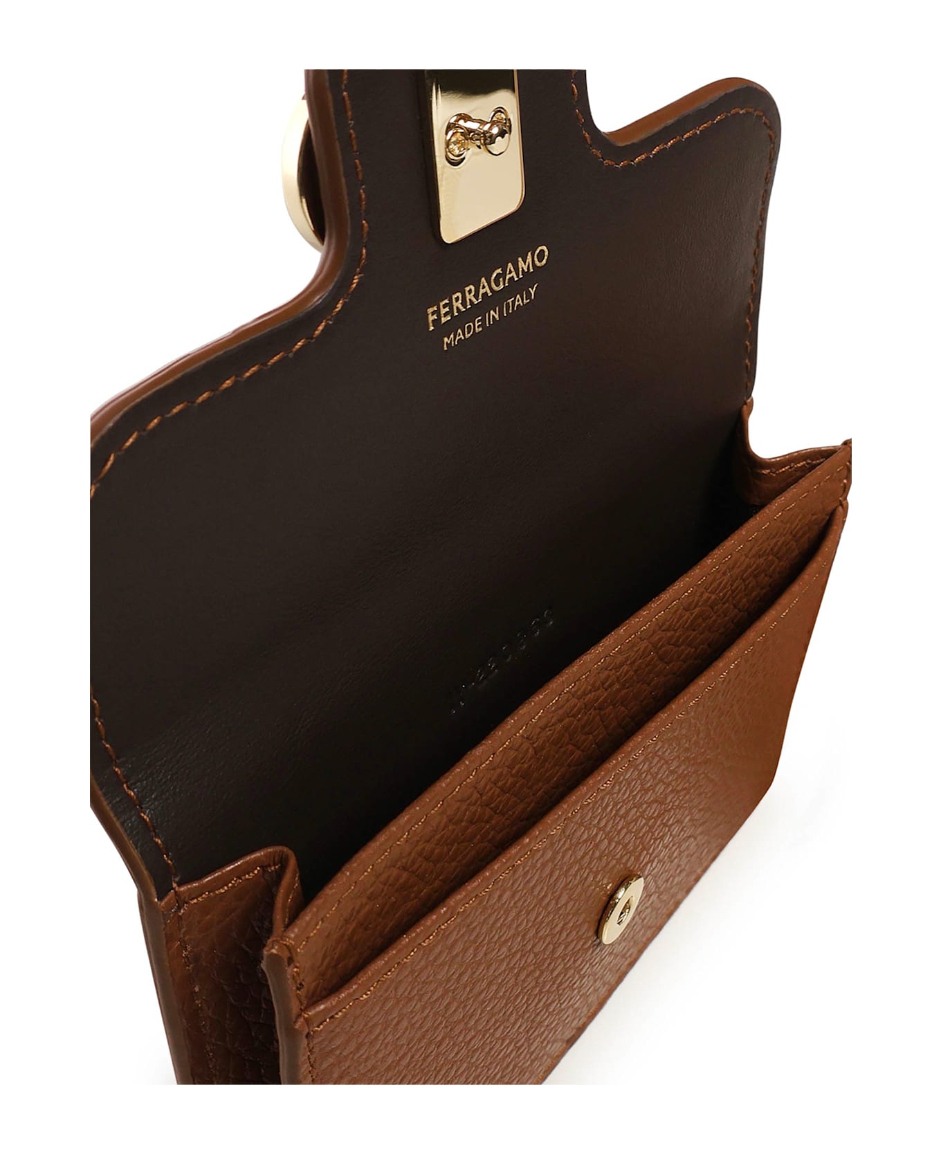 Ferragamo Credit Card Holder - BROWN