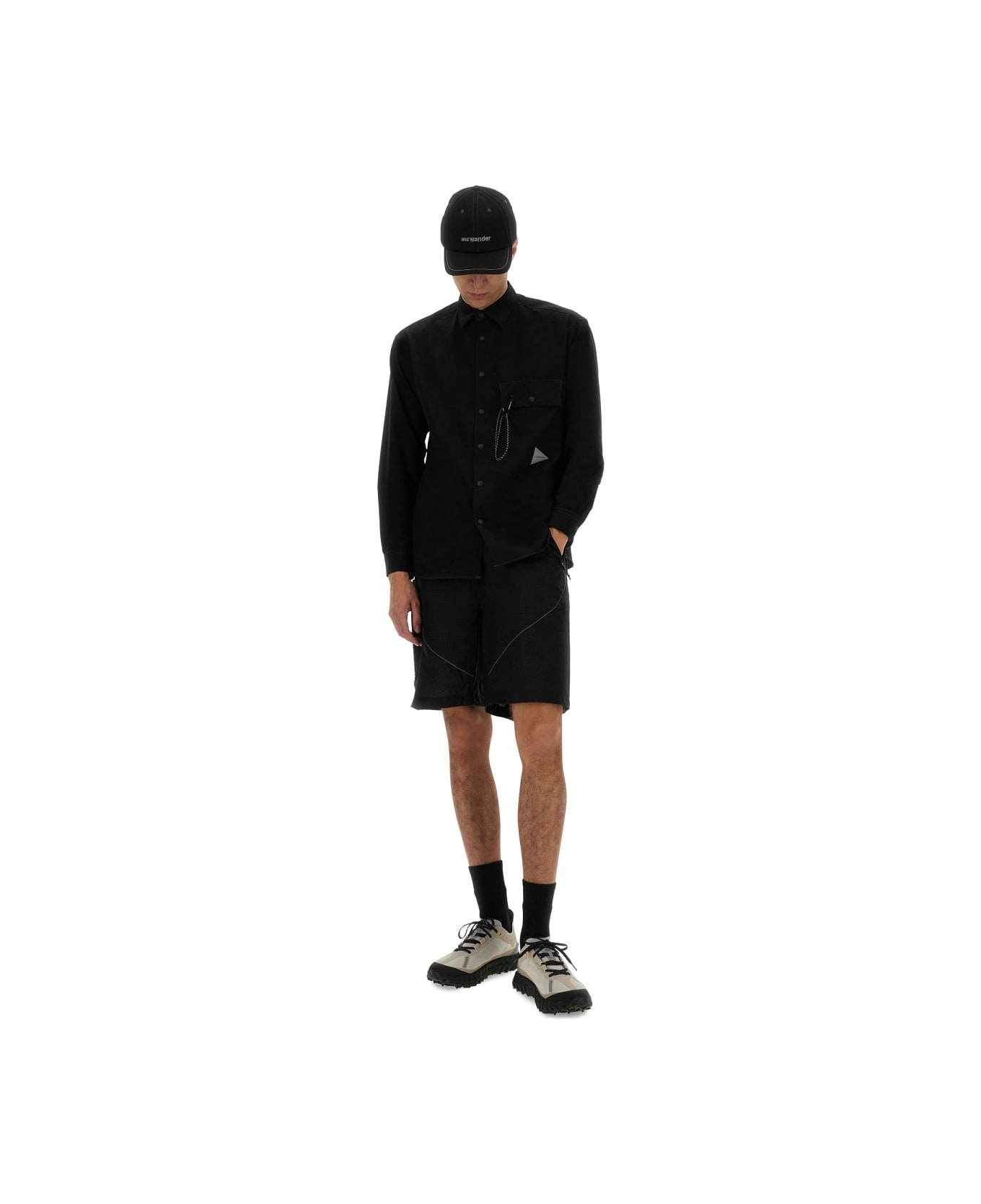 And Wander Nylon Shorts - BLACK