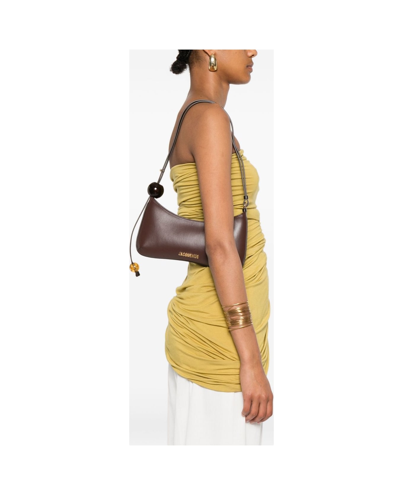 Jacquemus Le Bisou Perle Leather Shoulder Bag - Brown