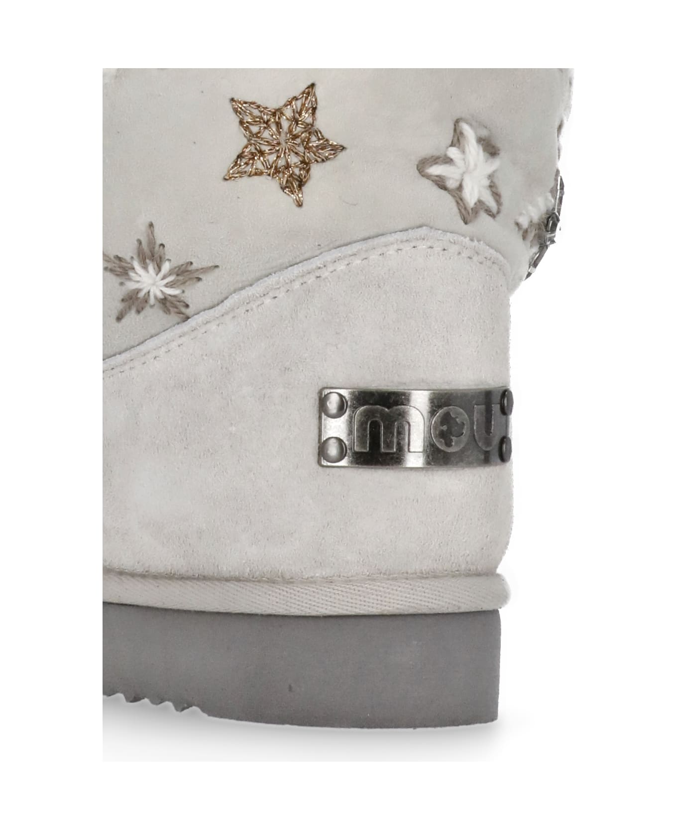 Mou Eskimo Wool Stars And Rhinestones Boots - Silb Silver Burch