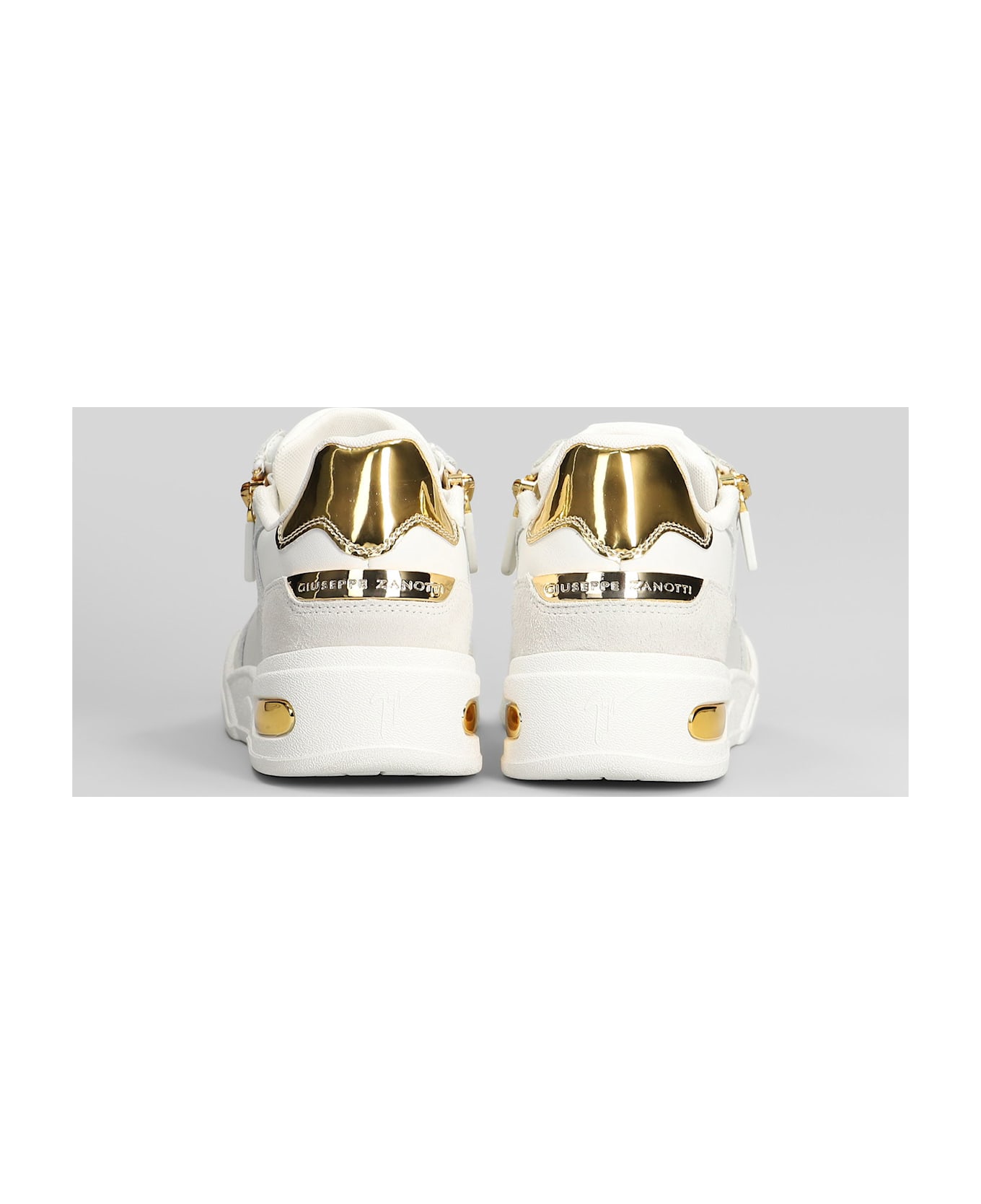 Giuseppe Zanotti Gz-ghost Sneakers In White Suede And Leather - white