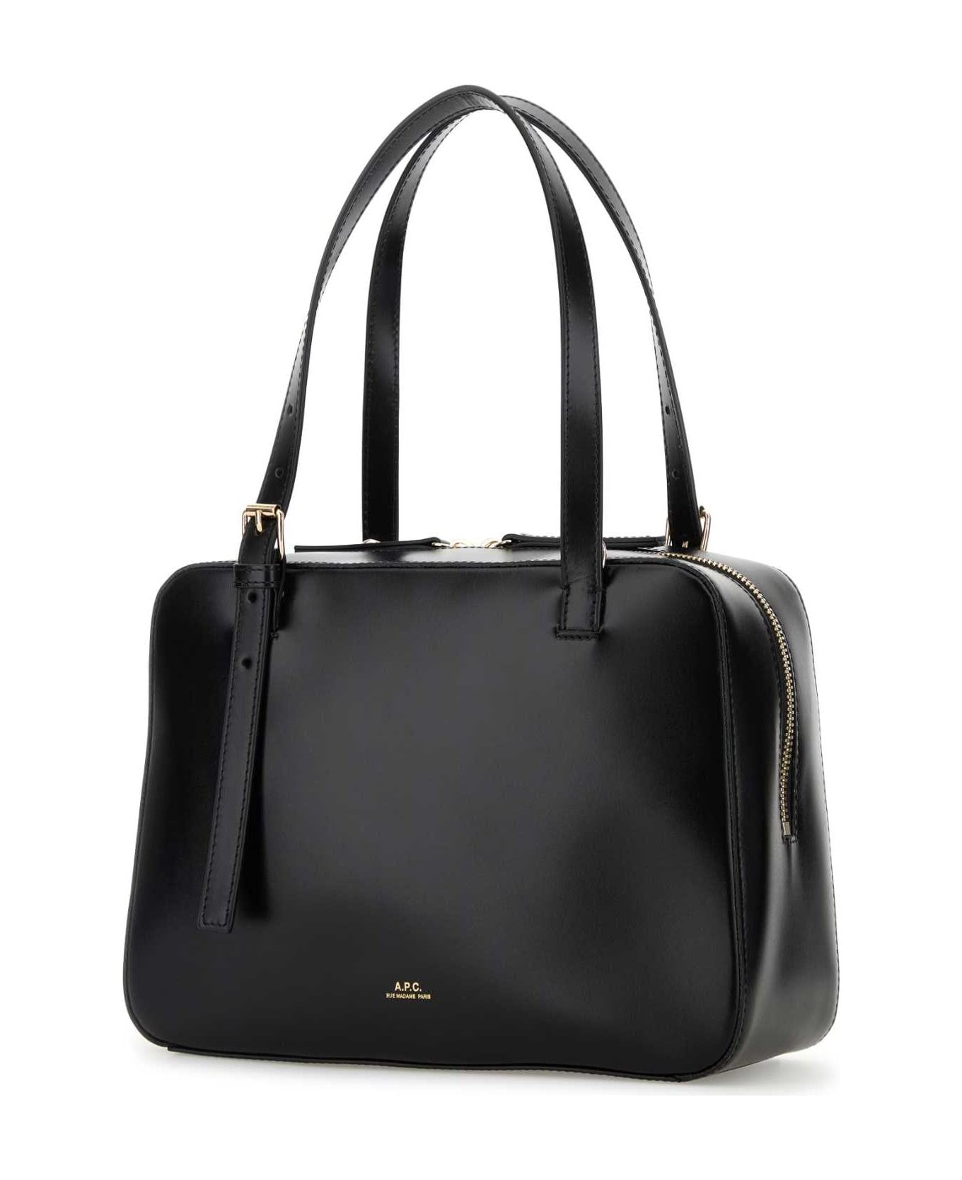 A.P.C. Black Leather Virginie Handbag - Black