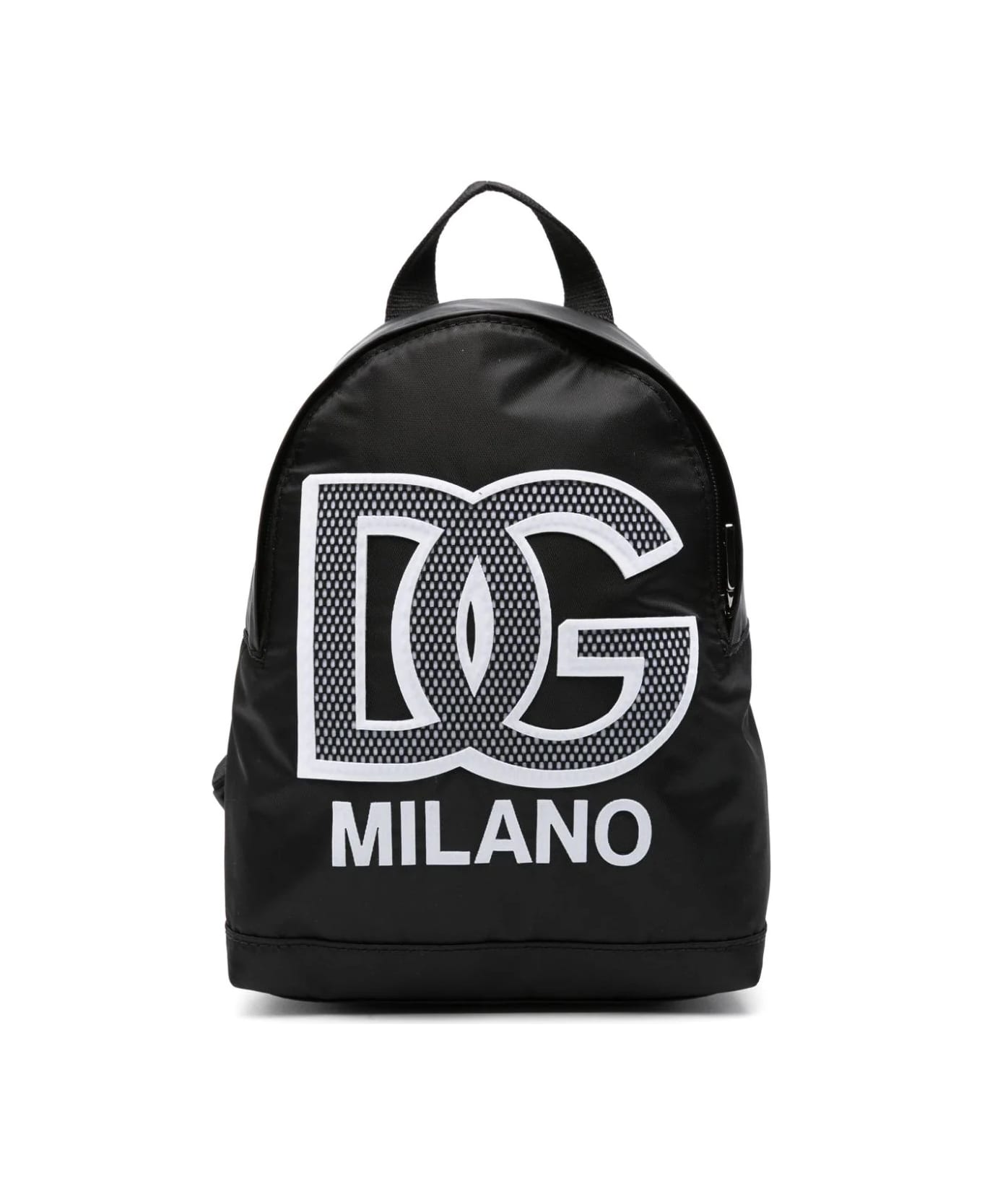 Dolce & Gabbana Black Nylon Backpack With Dg Logo - Nero