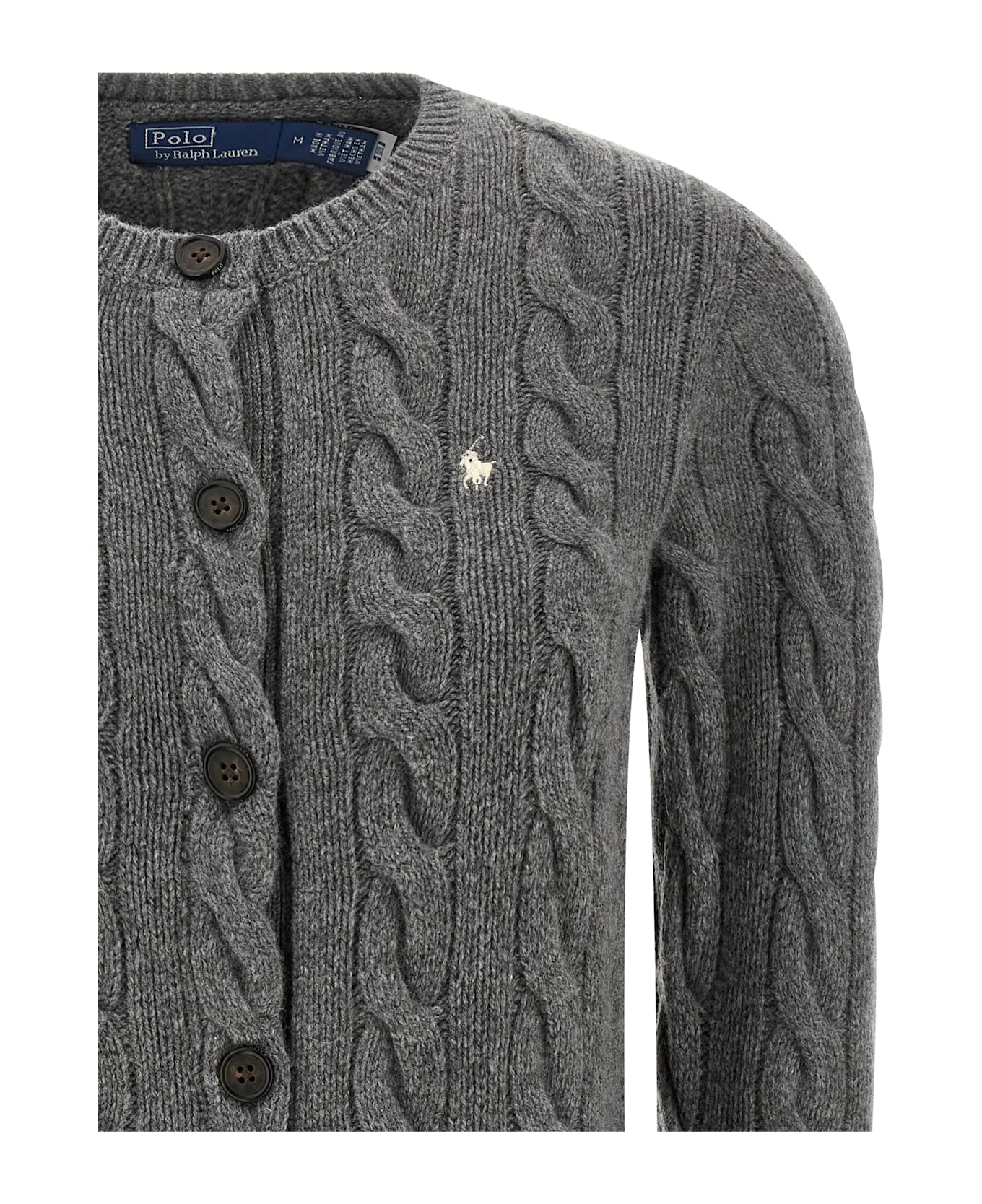 Polo Ralph Lauren Braided Cardigan - Grigio
