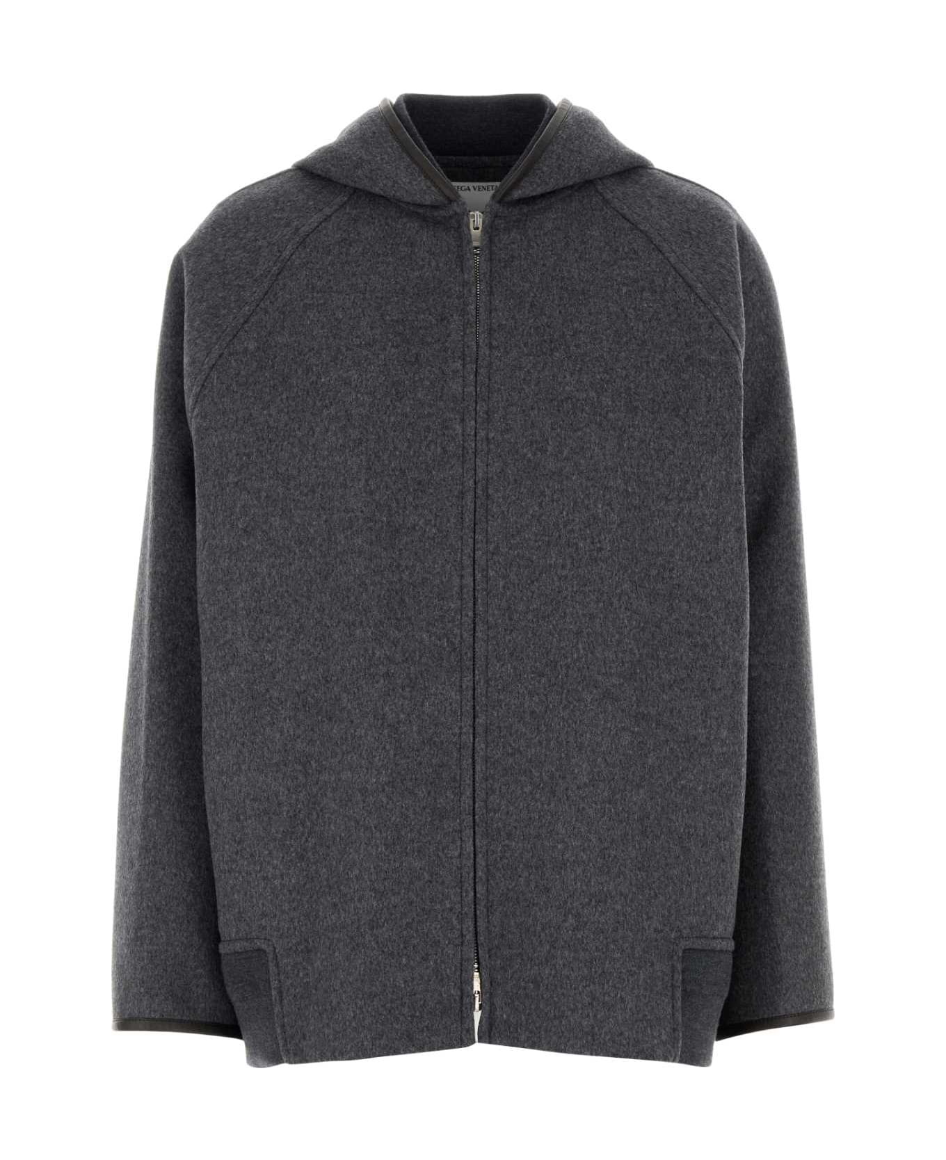 Bottega Veneta Dark Grey Wool Jacket - CHARCOALMELANGE