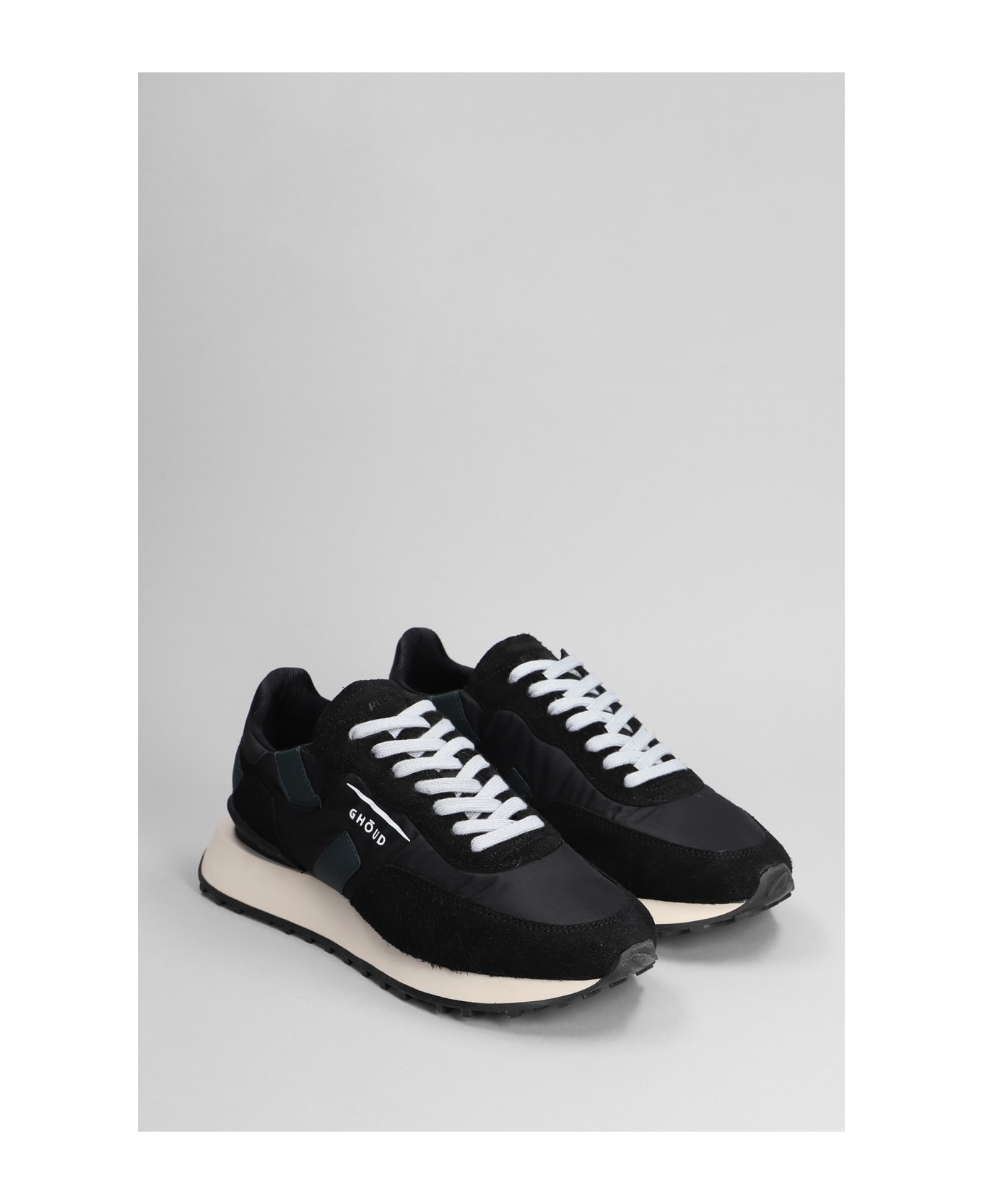 GHOUD Rush One Sneakers In Black Suede And Fabric - Black