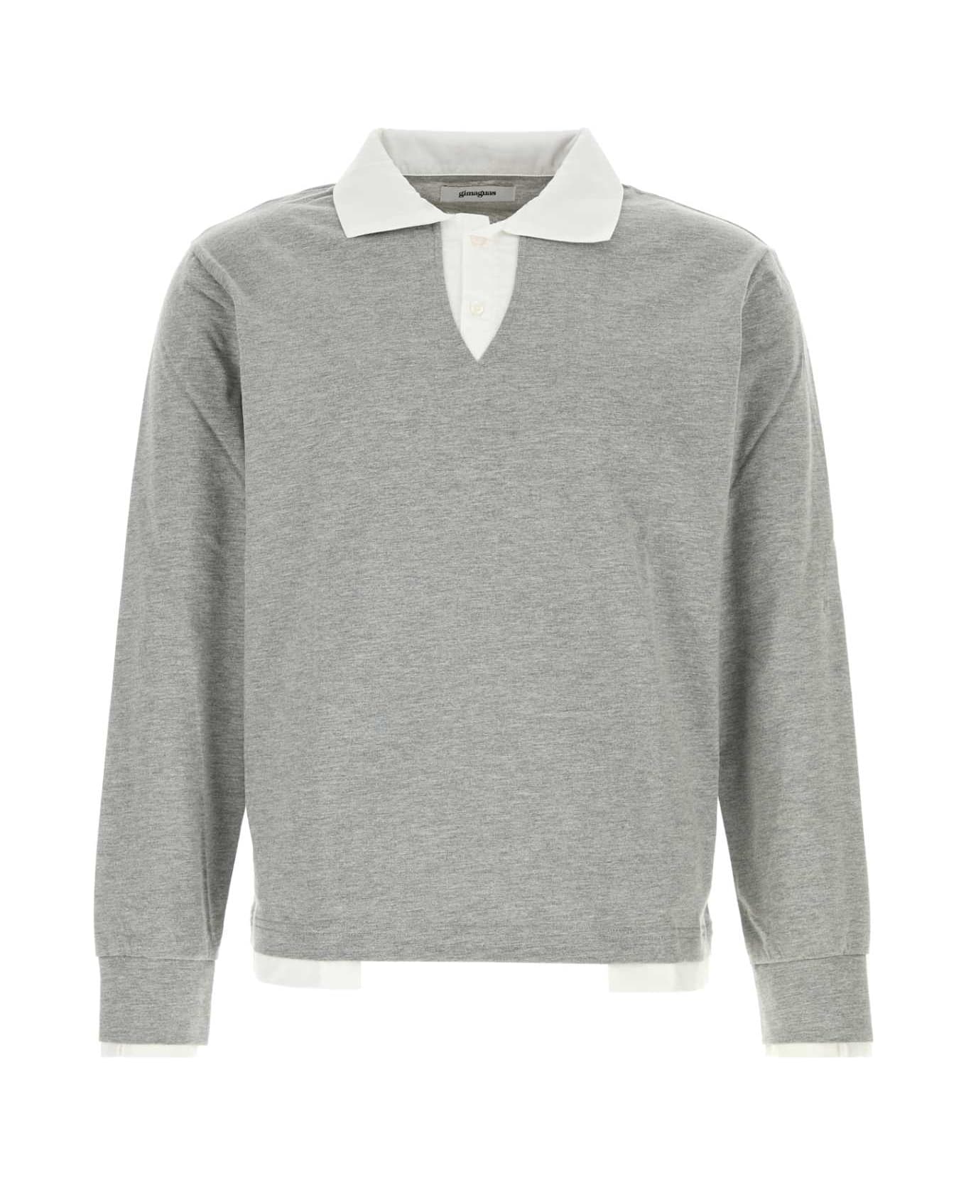 Gimaguas Grey Cotton Luis Polo Shirt - GREYWHITE