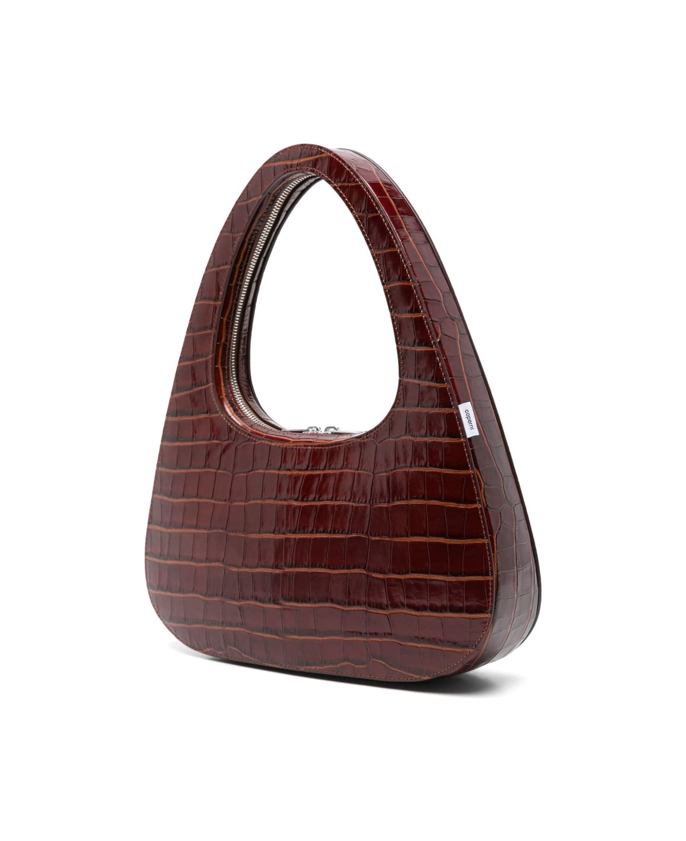 Coperni Swipe Baguette Leather Shoulder Bag - Brown