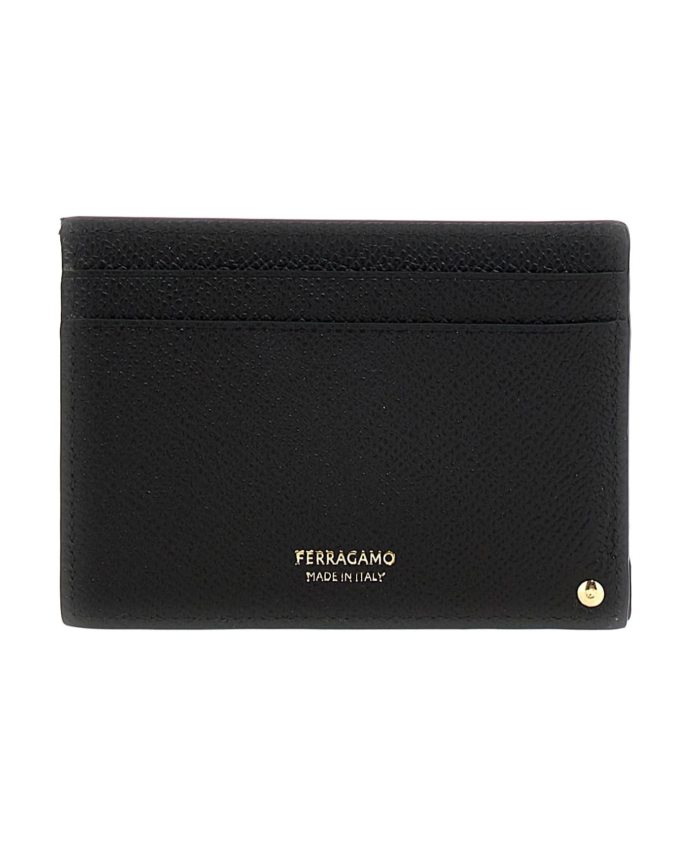 Ferragamo 'micro Gancio' Card Holder - Black  