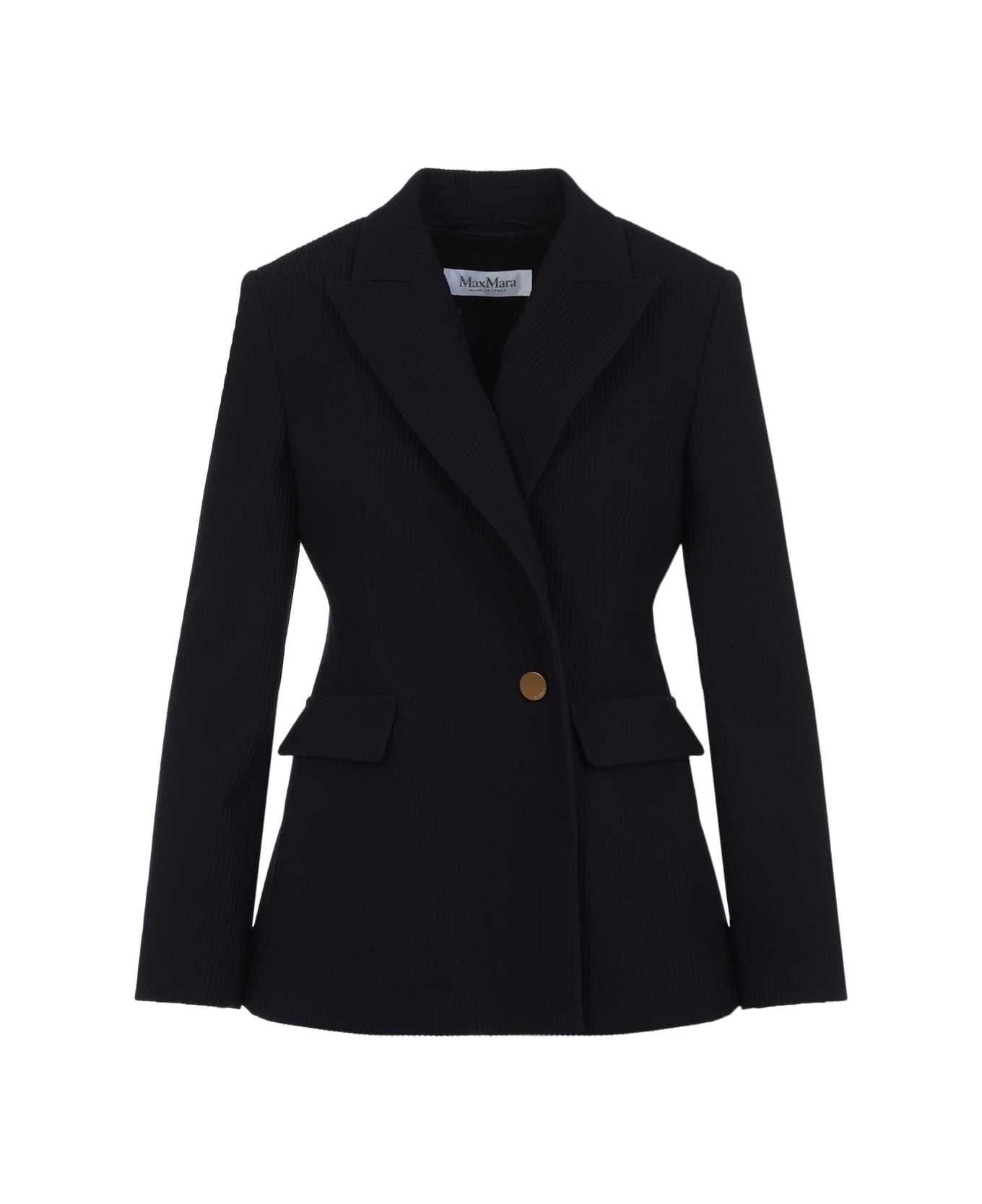 Max Mara Pagano Double Breasted Cordonetto Jacket - Blu Marino