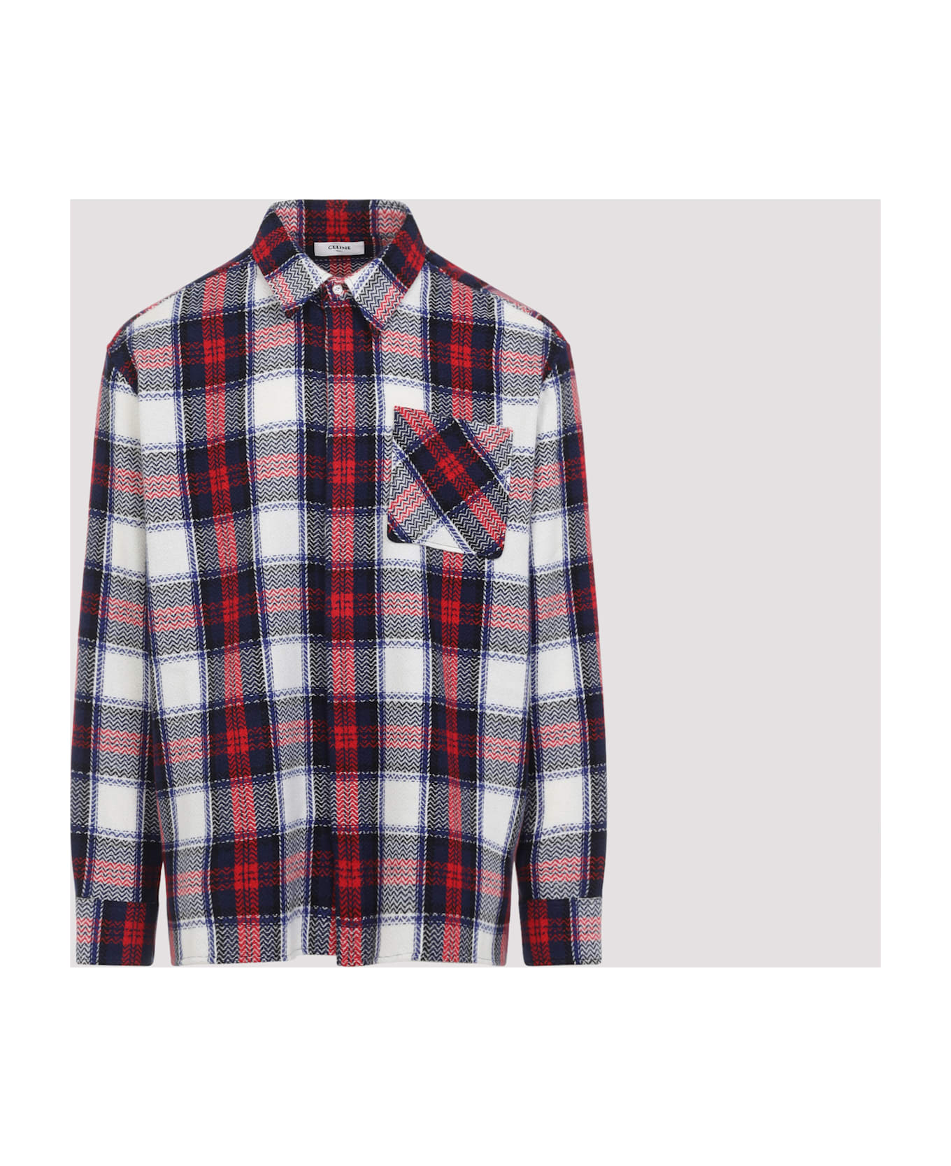 Celine Cashmere Overshirt - Er Black Red White