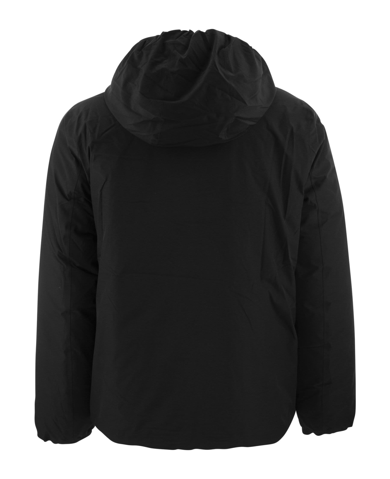 K-Way Jack - Reversible Hooded Down Jacket Jacket - BLACK/BEIGE
