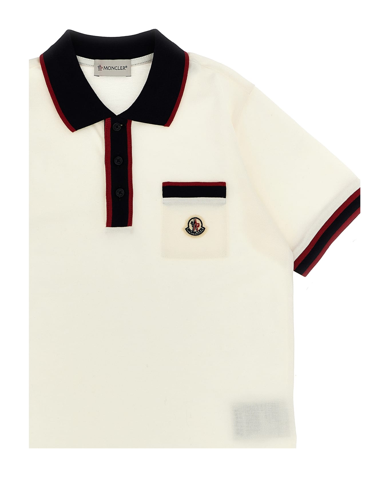 Moncler Logo Patch Polo Shirt - White Tシャツ＆ポロシャツ