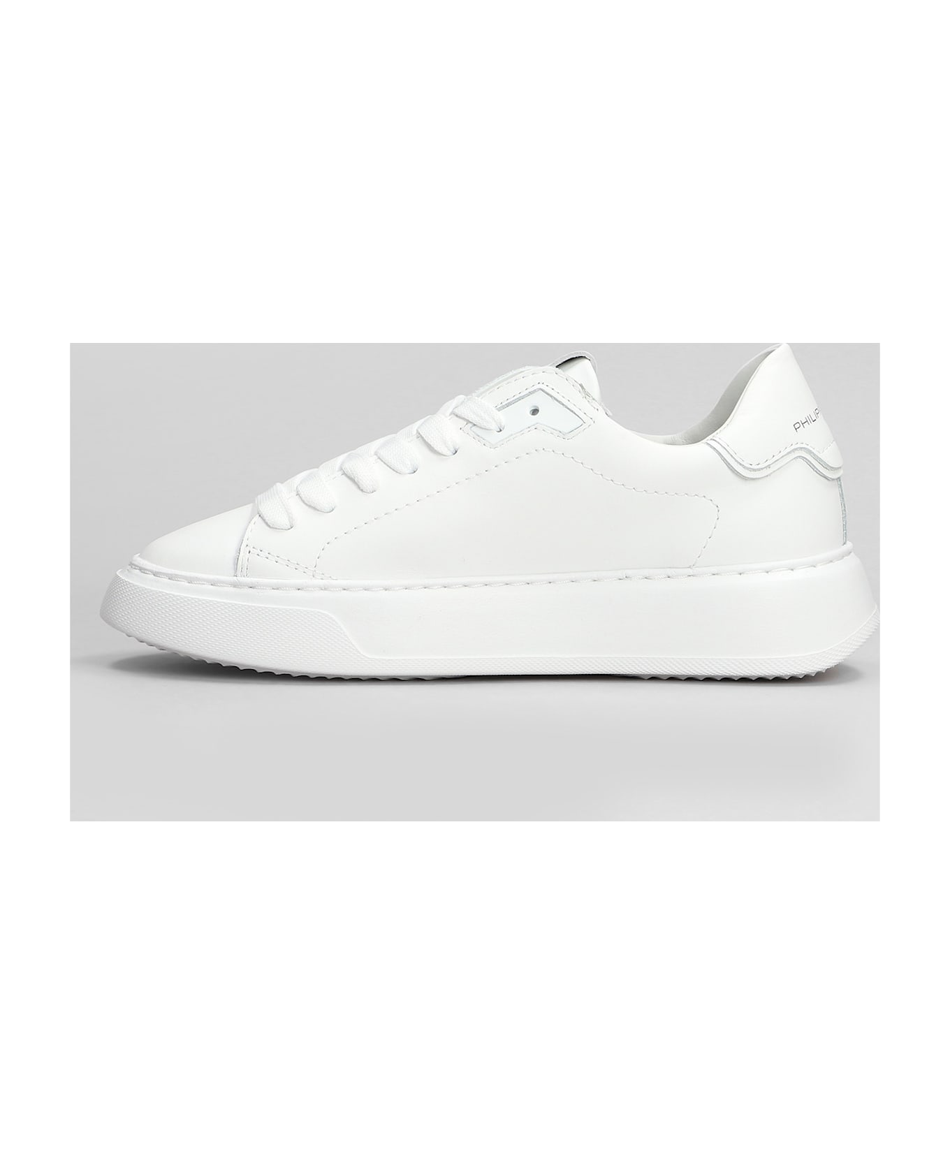 Philippe Model Temple Low Sneakers In White Leather - white